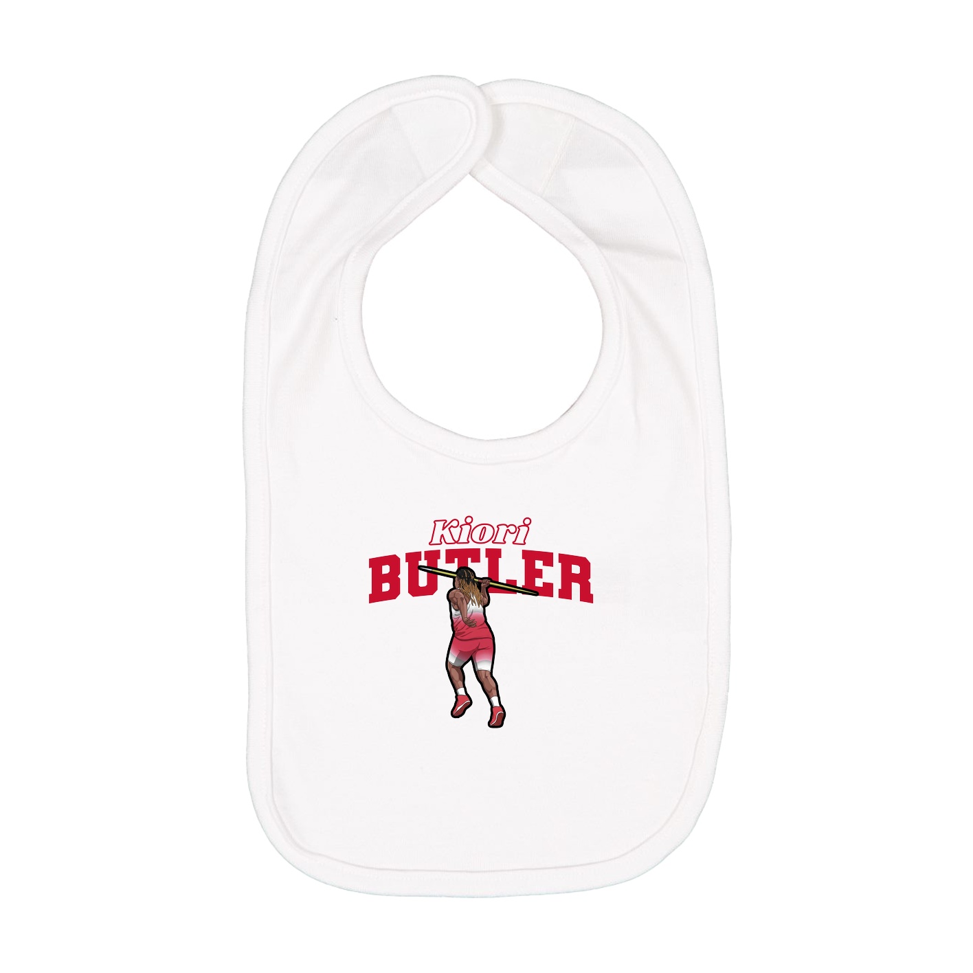 Infant Bib — Name Arch in White