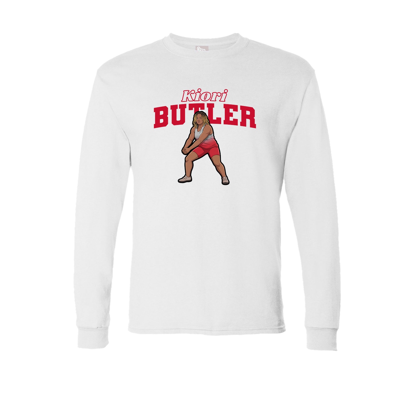 Long Sleeve Tee — Name Arch in White
