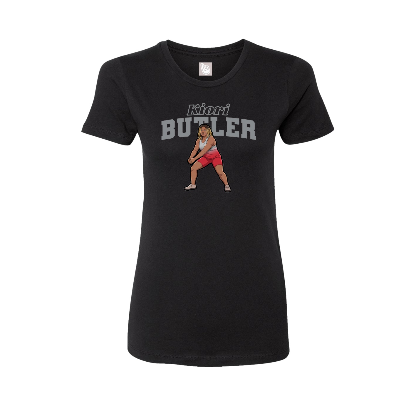 Fitted Women's Tee — Name Arch in Black