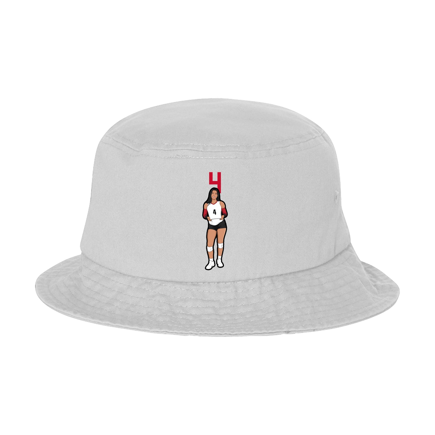 Bucket Cap — Number Top in White