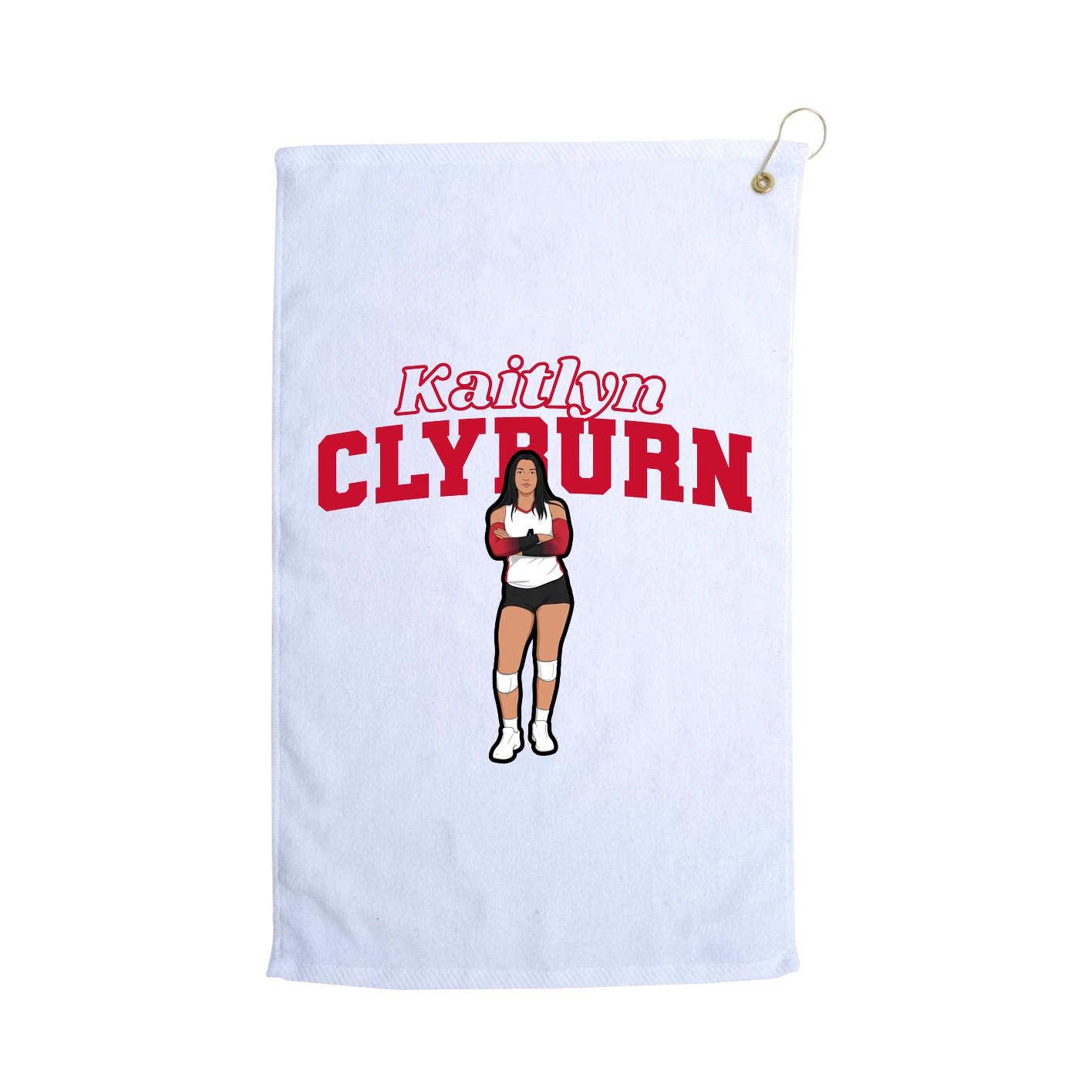 Golf Towel — Name Arch in White