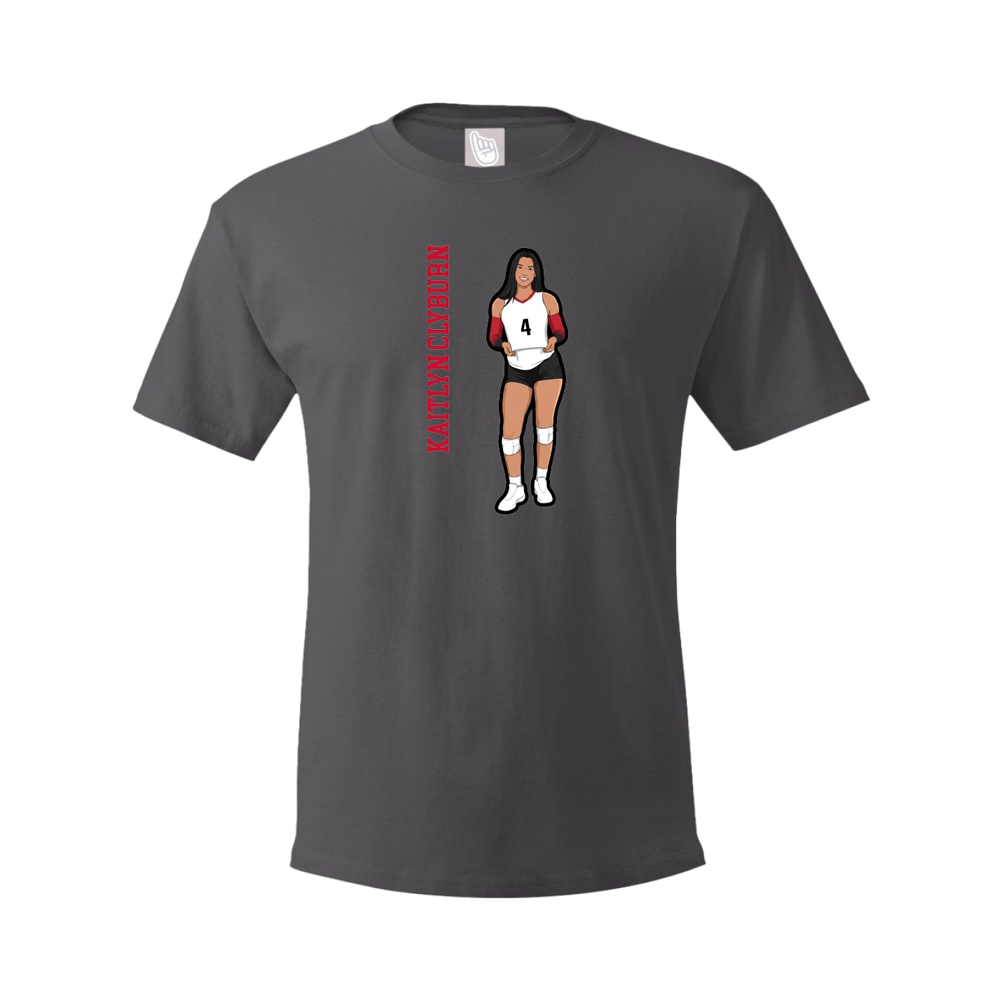 Tee — Name Vertical in Grey