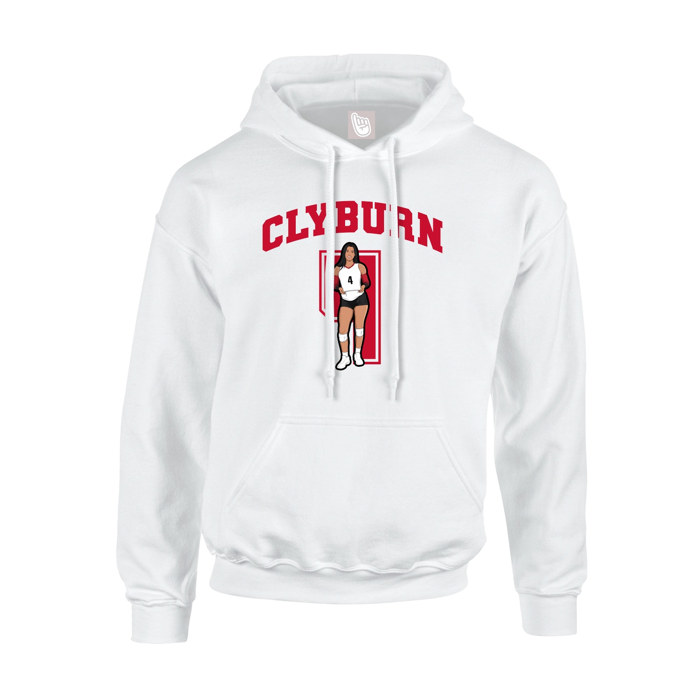 Youth Hoodie — Number in White