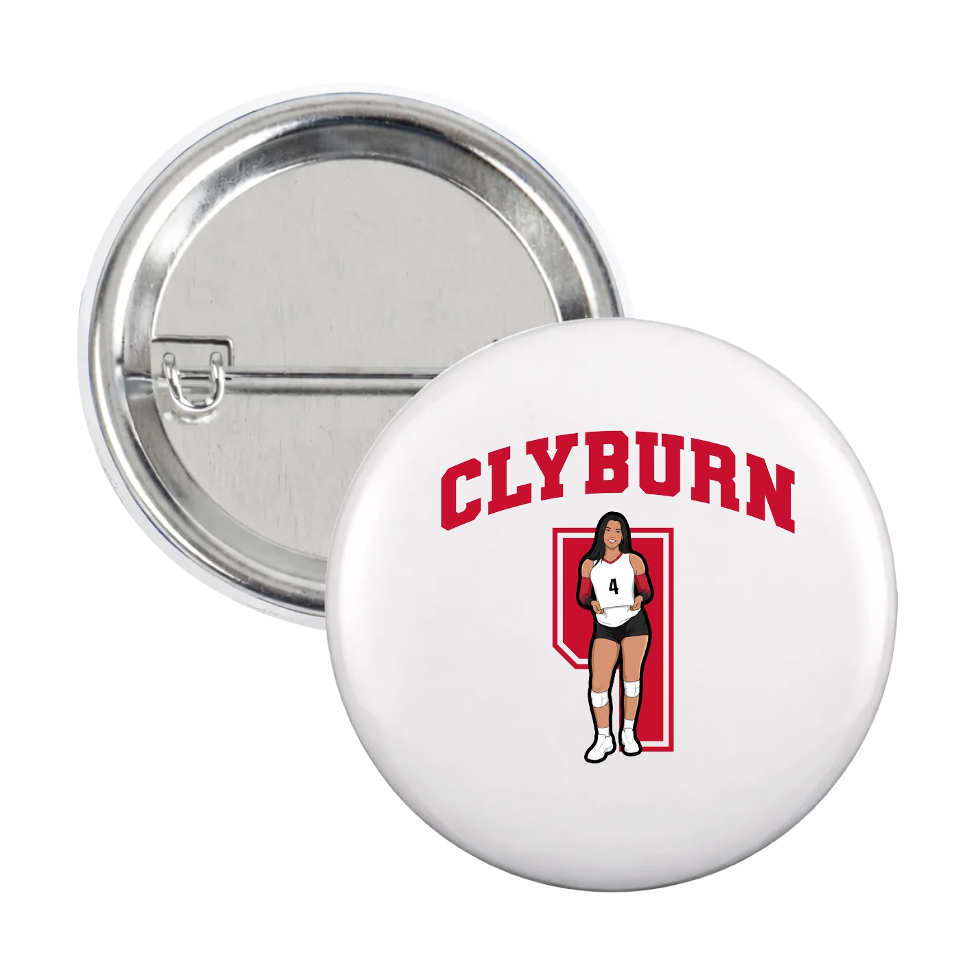 Game Day Button — Number in White