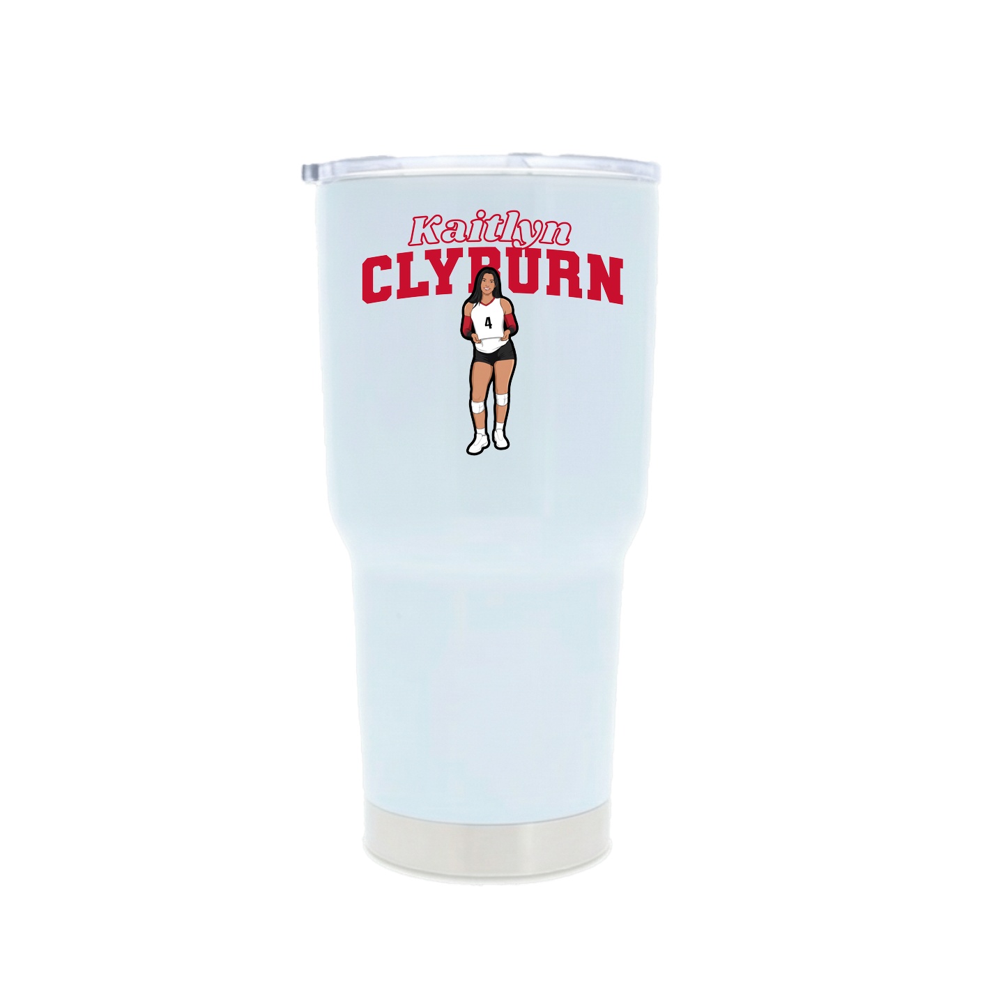 30oz Stainless Steel Tumbler — Name Arch in White