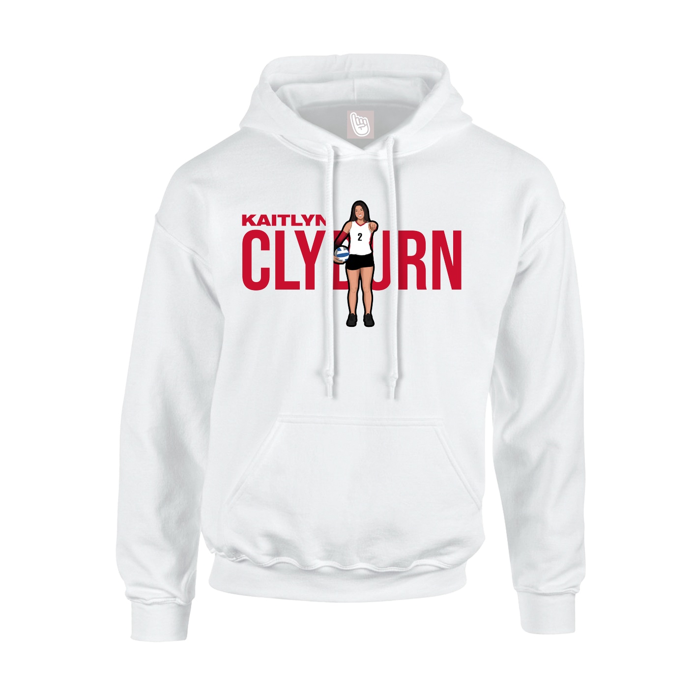 Youth Hoodie — Player Name in White