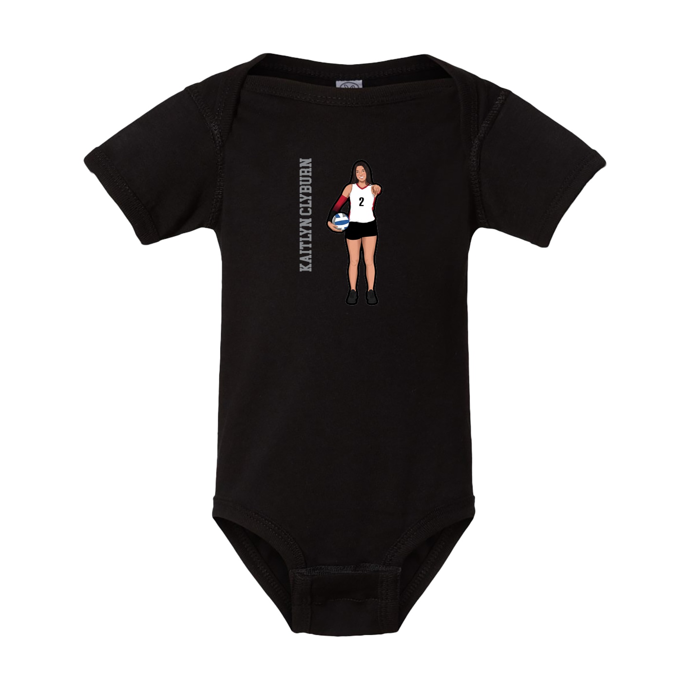 Baby Onesie — Name Vertical in Black