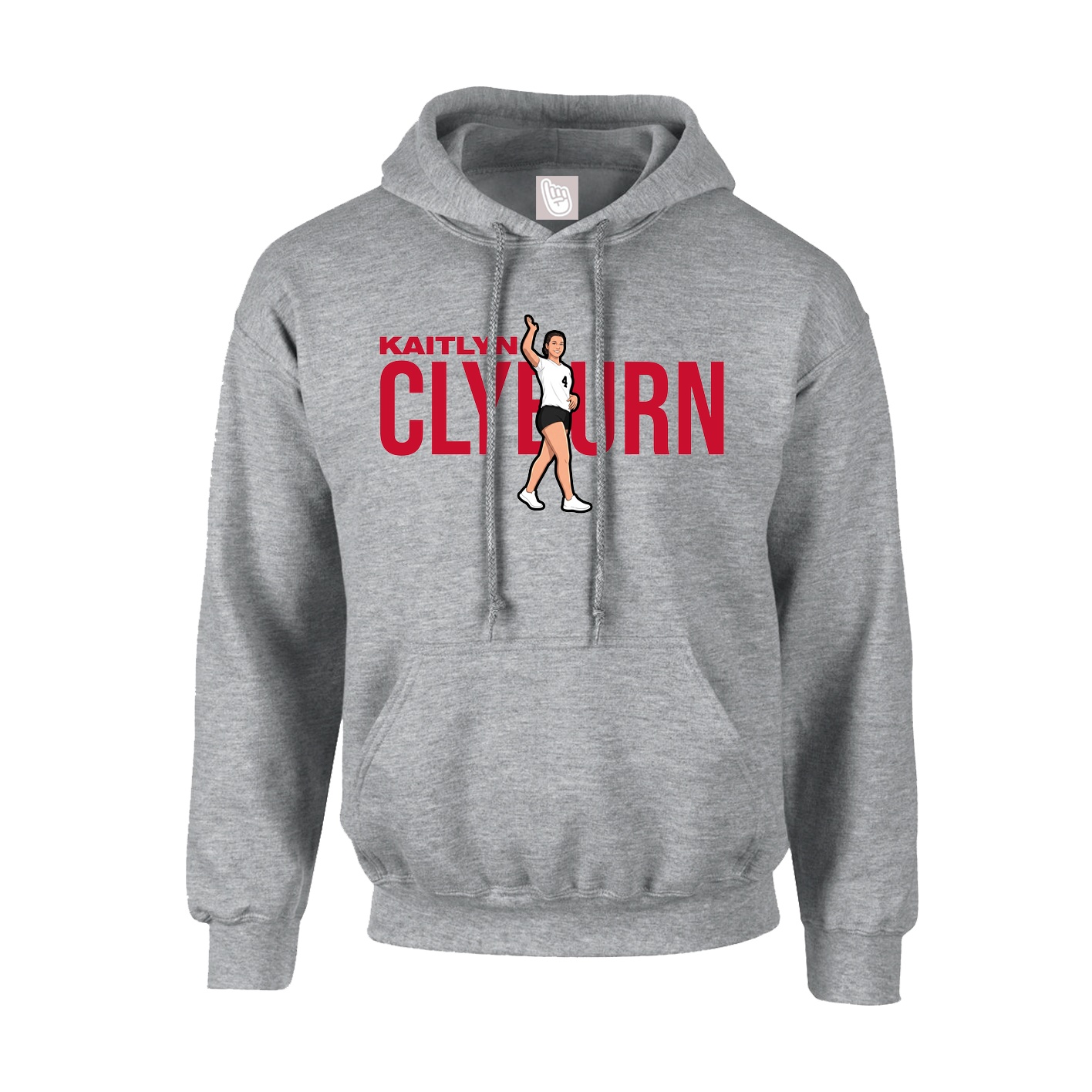 Youth Hoodie — Player Name in Grey