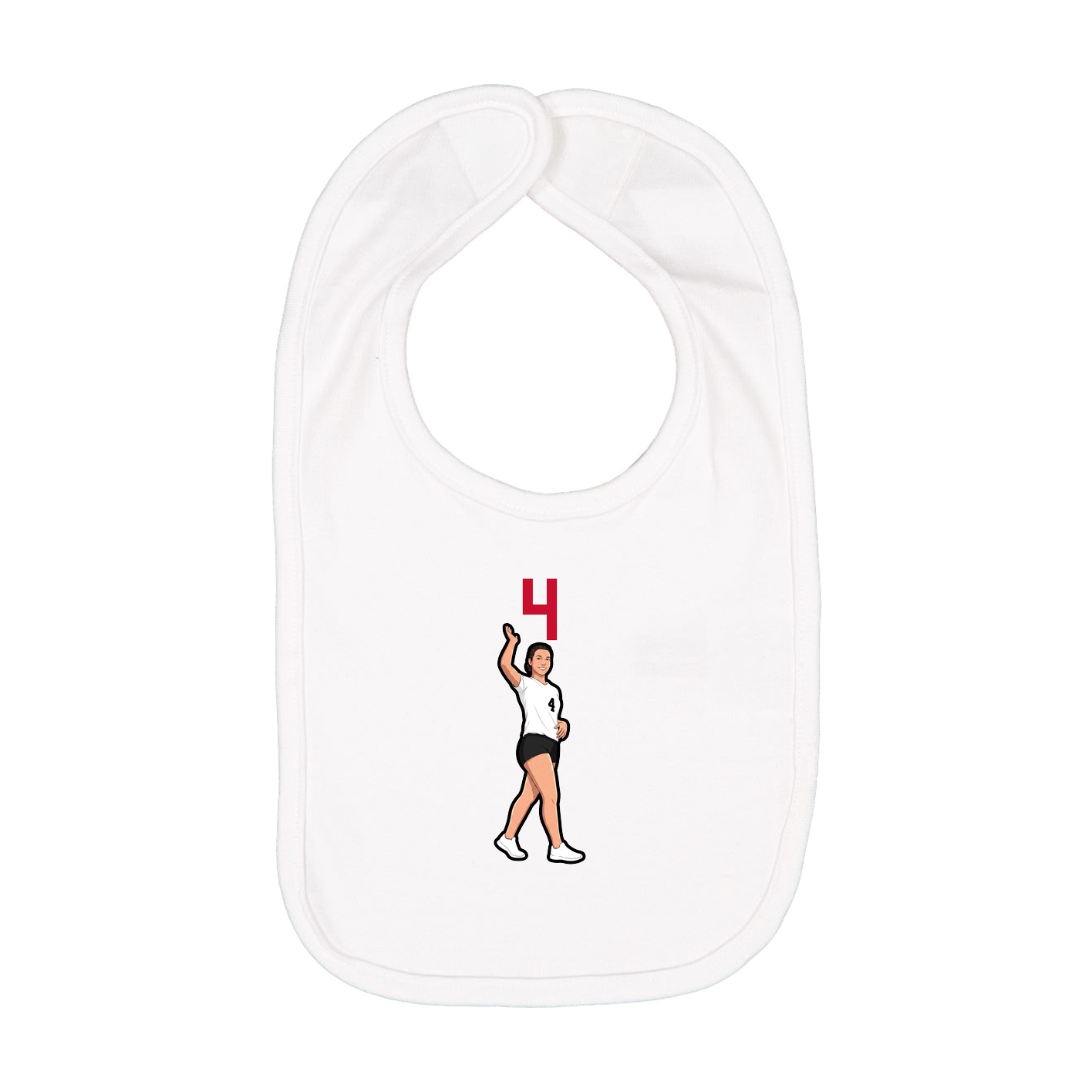 Infant Bib — Number Top in White