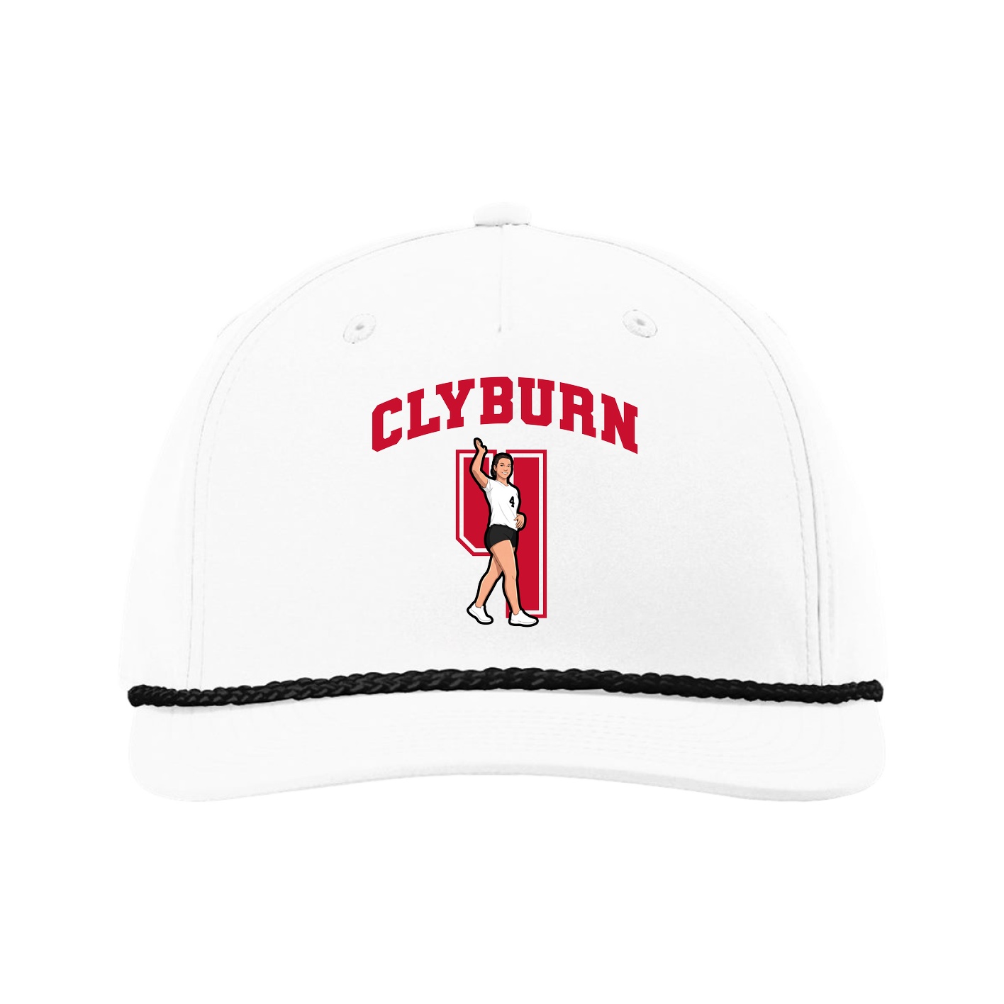 Five-Panel Classic Rope Cap — Number in White