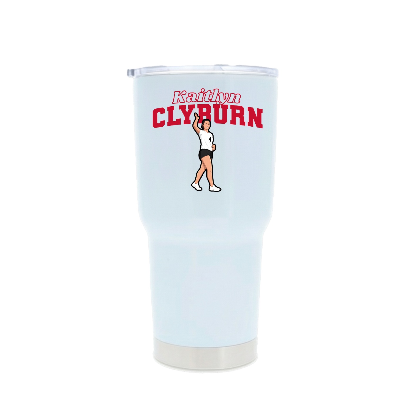 30oz Stainless Steel Tumbler — Name Arch in White