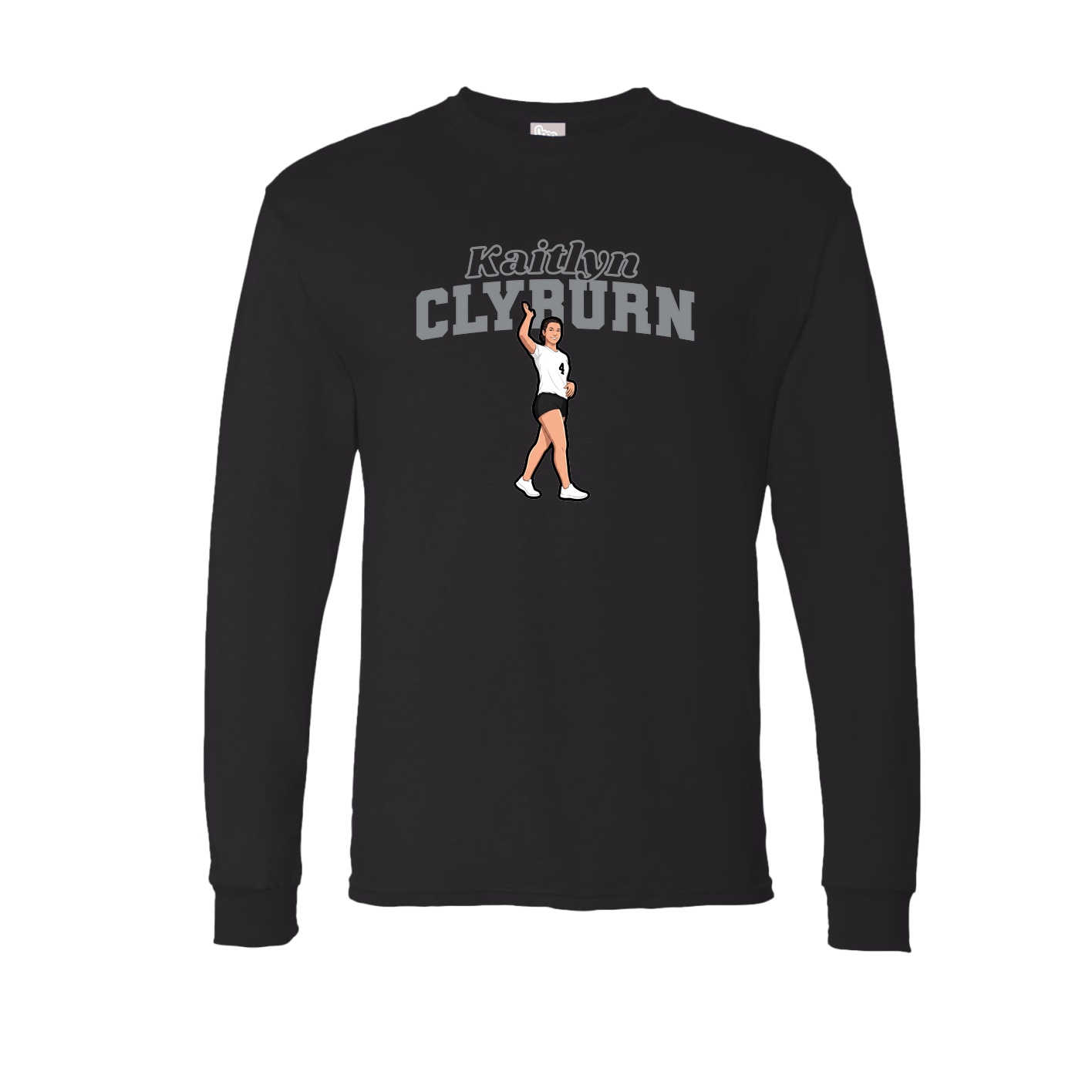 Long Sleeve Tee — Name Arch in Black