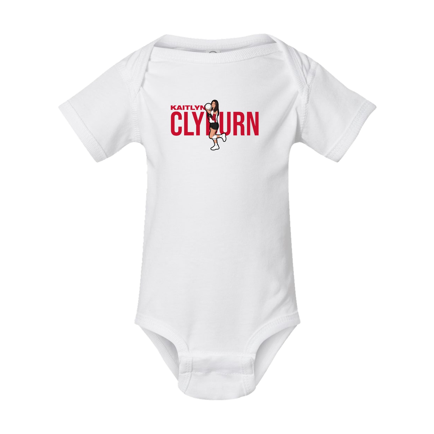 Baby Onesie — Player Name in White