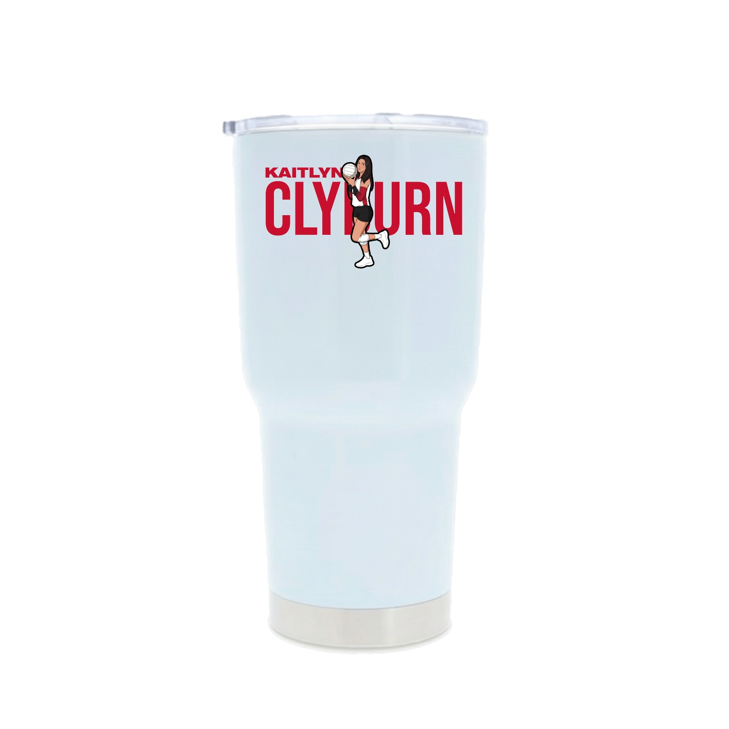30oz Stainless Steel Tumbler — Player Name in White