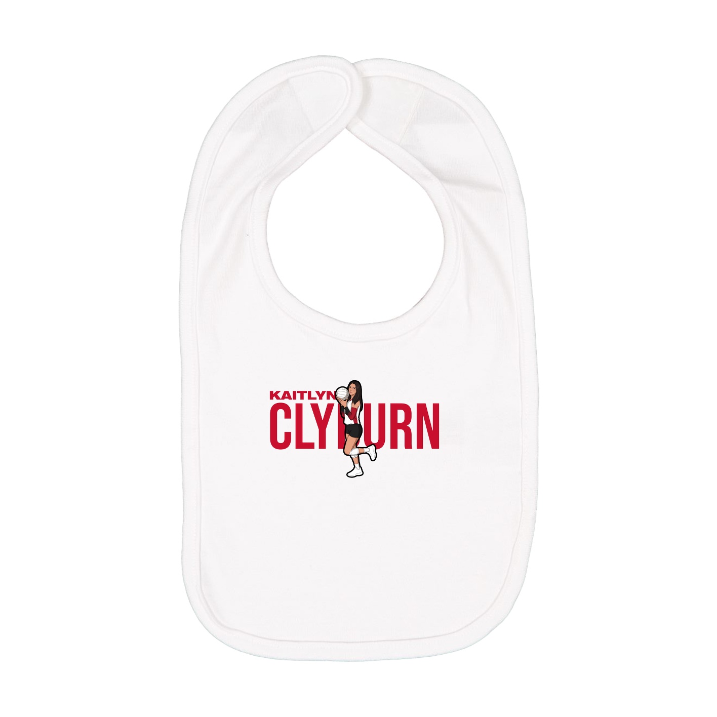 Infant Bib — Player Name in White
