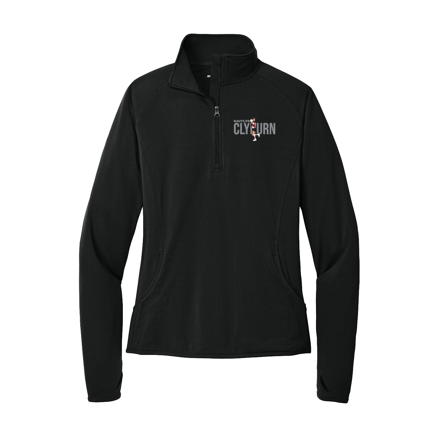 Women's Q-Zip Pullover — Player Name in Black