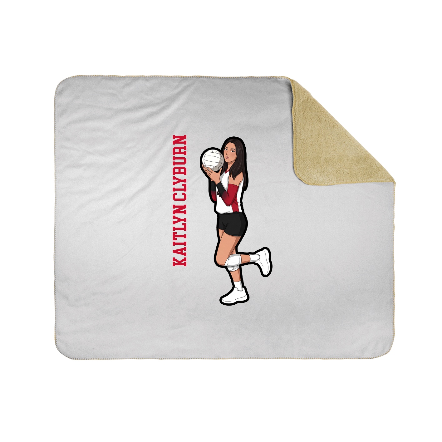 Throw Blanket — Name Vertical in White