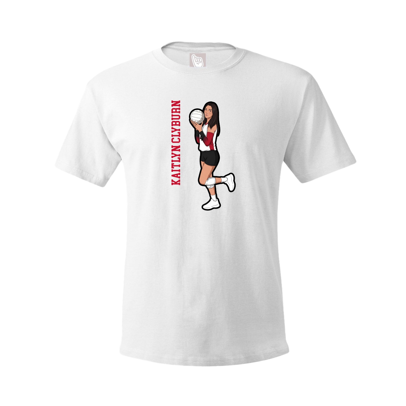 Tee — Name Vertical in White