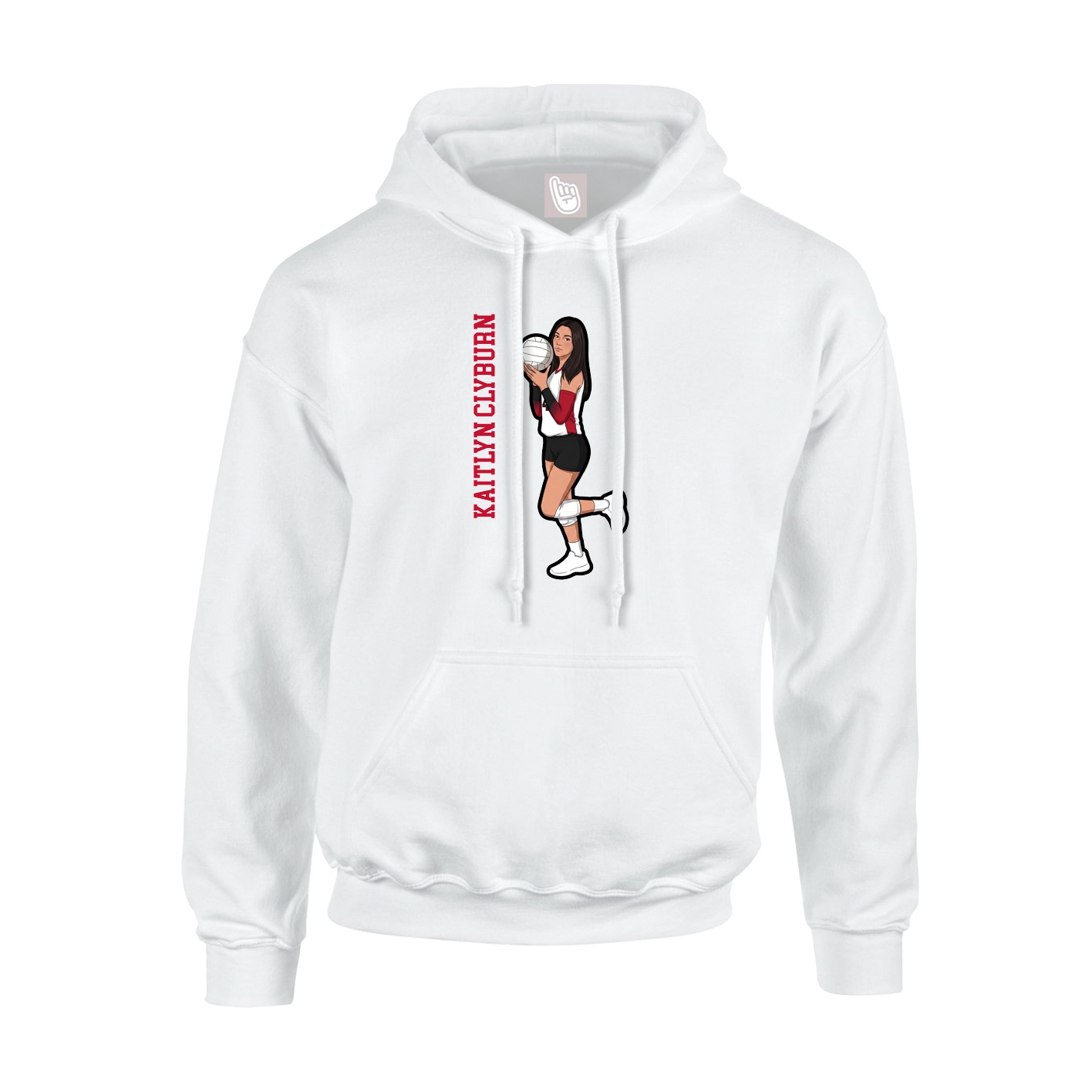 Hoodie — Name Vertical in White