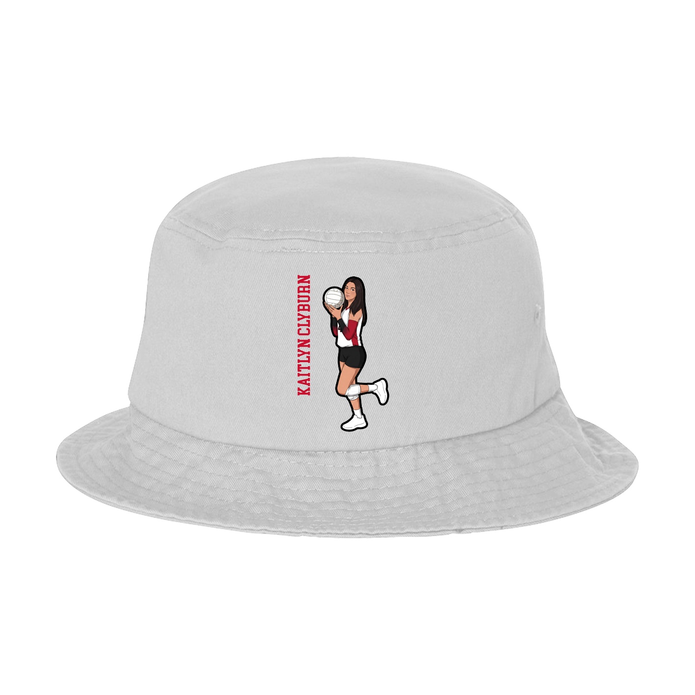 Bucket Cap — Name Vertical in White
