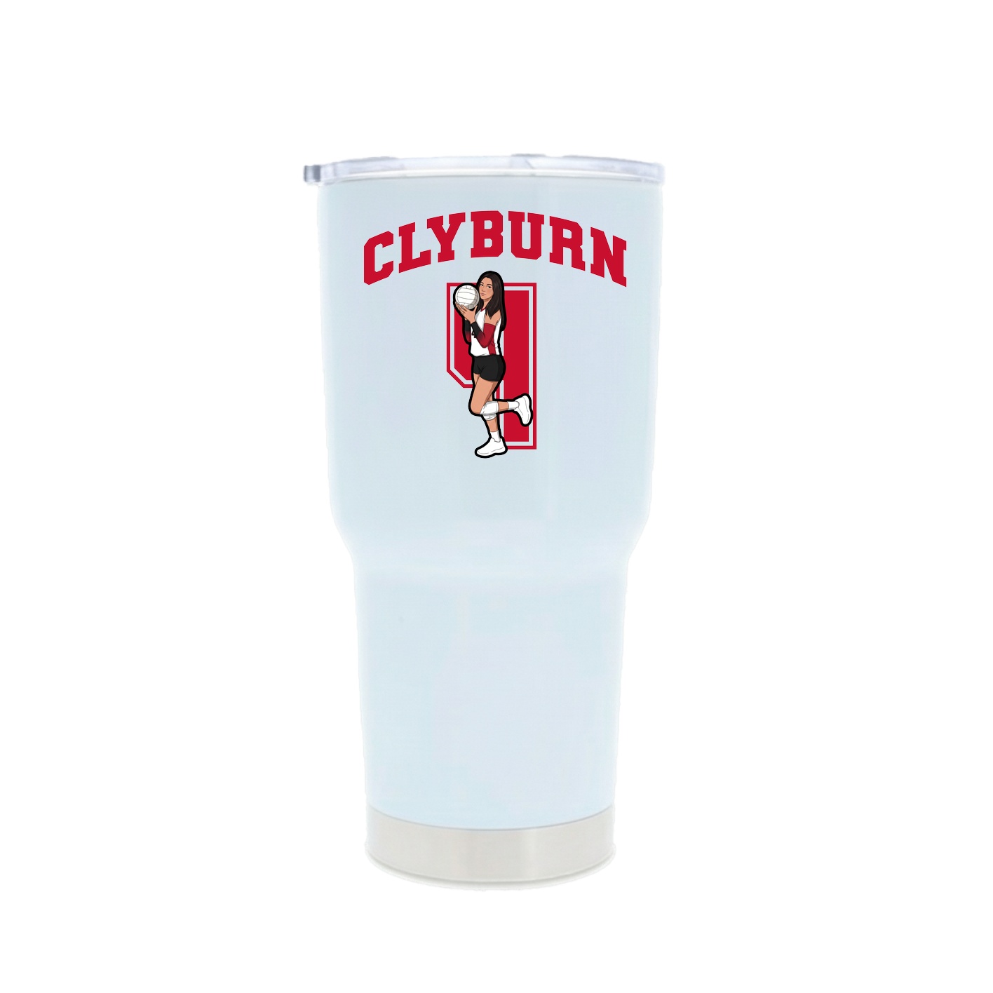 30oz Stainless Steel Tumbler — Number in White