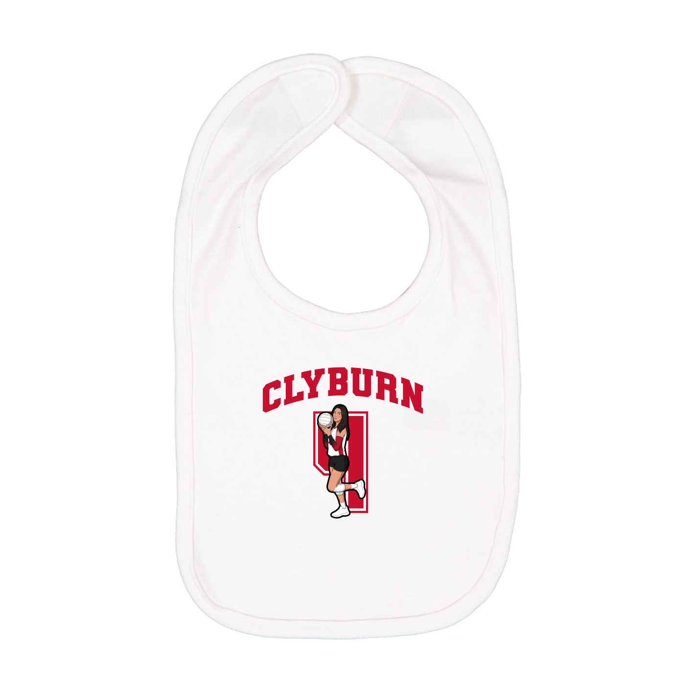 Infant Bib — Number in White