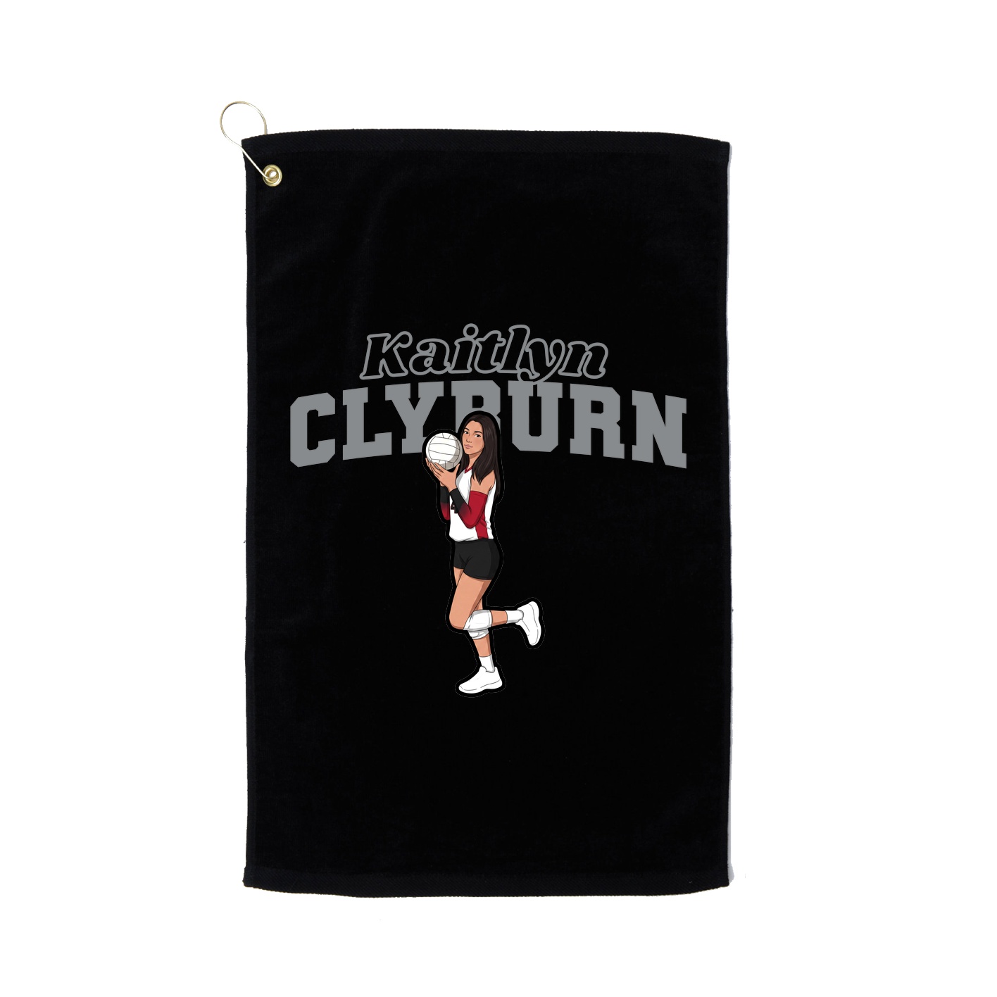 Golf Towel — Name Arch in Black