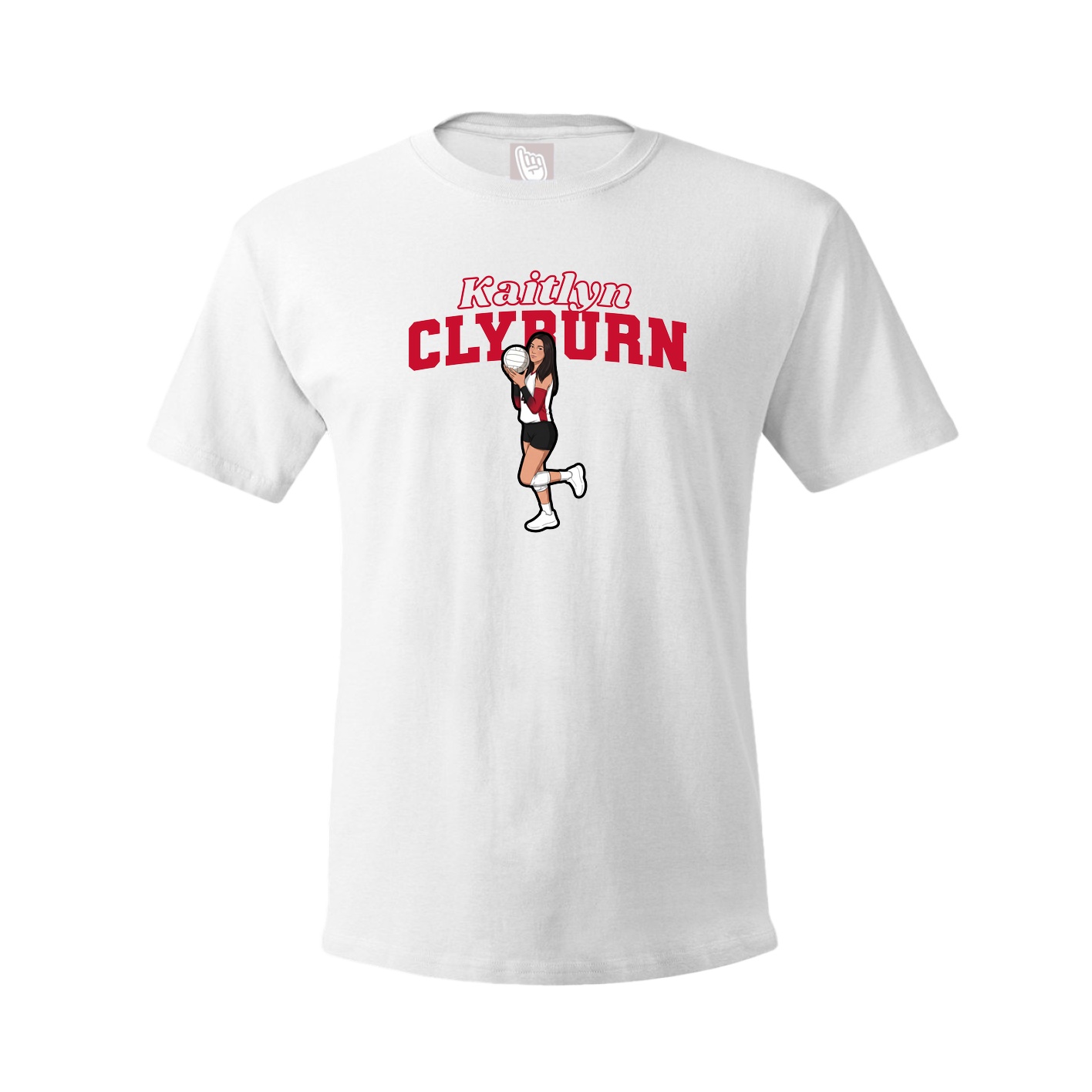 Youth Tee — Name Arch in White