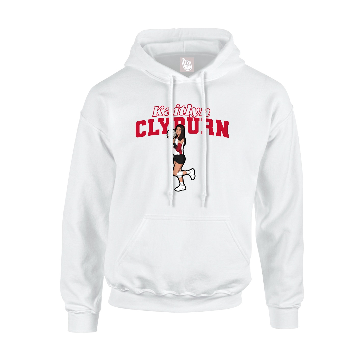 Youth Hoodie — Name Arch in White