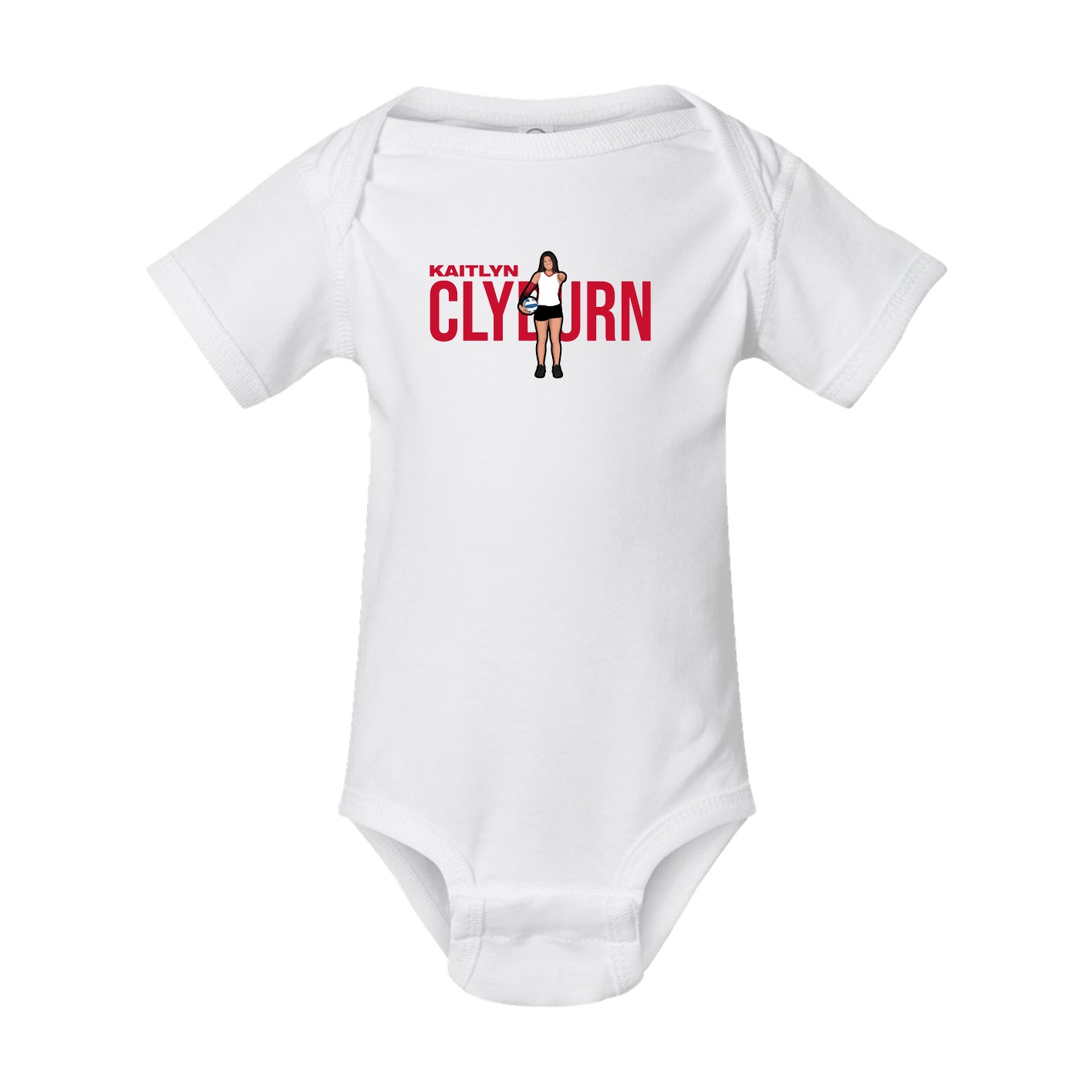 Baby Onesie — Player Name in White