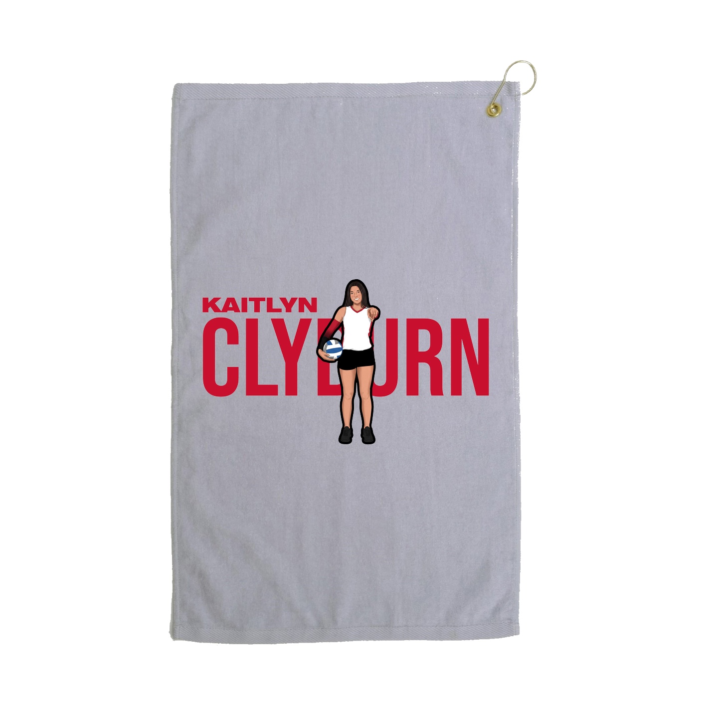 Golf Towel — Player Name in Grey
