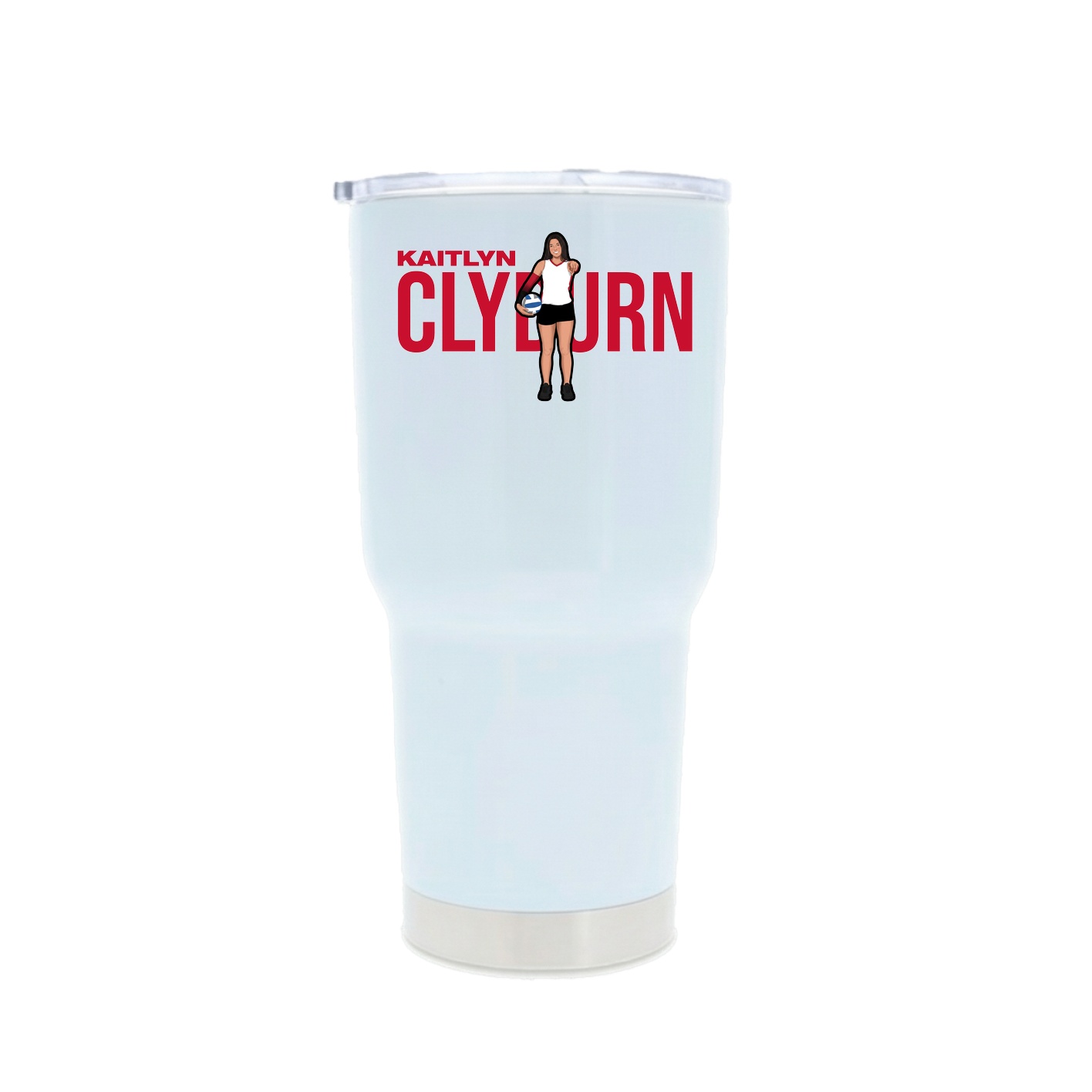 30oz Stainless Steel Tumbler — Player Name in White