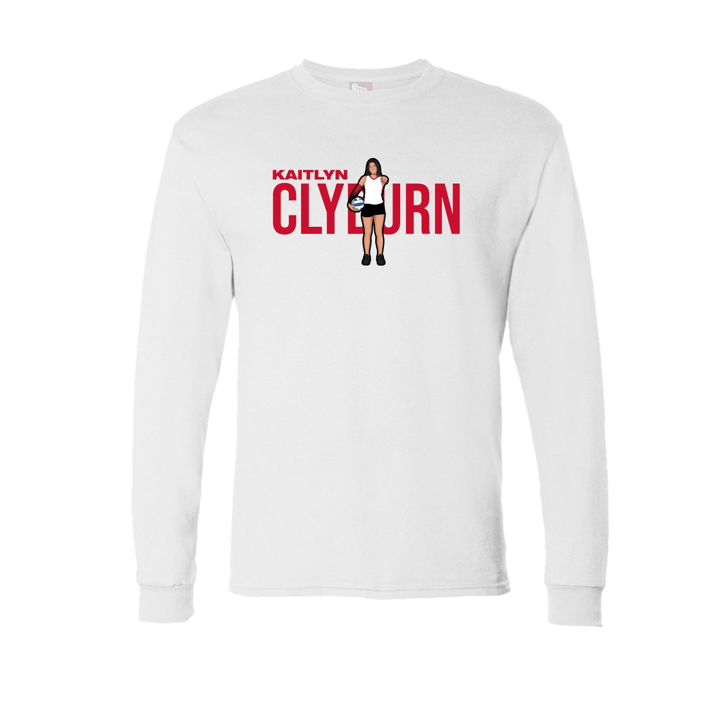 Long Sleeve Tee — Player Name in White