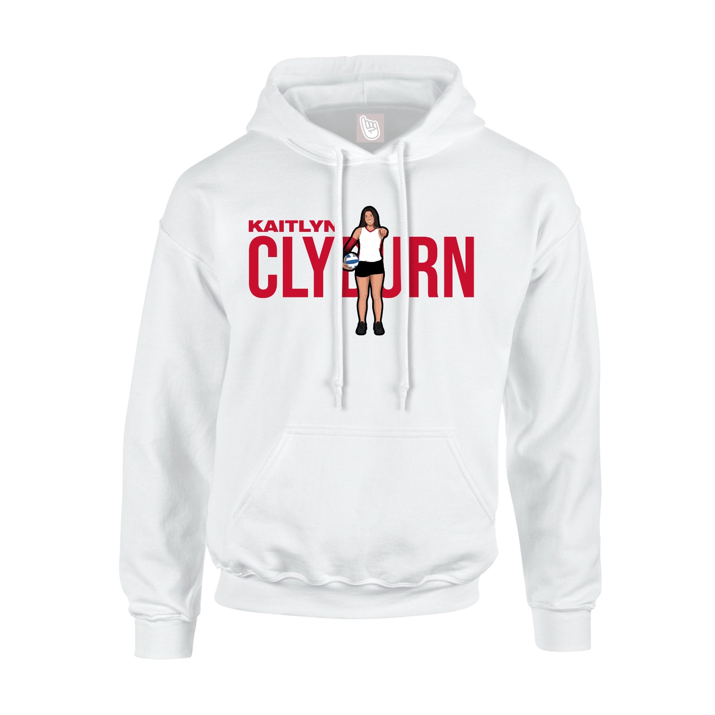 Youth Hoodie — Player Name in White