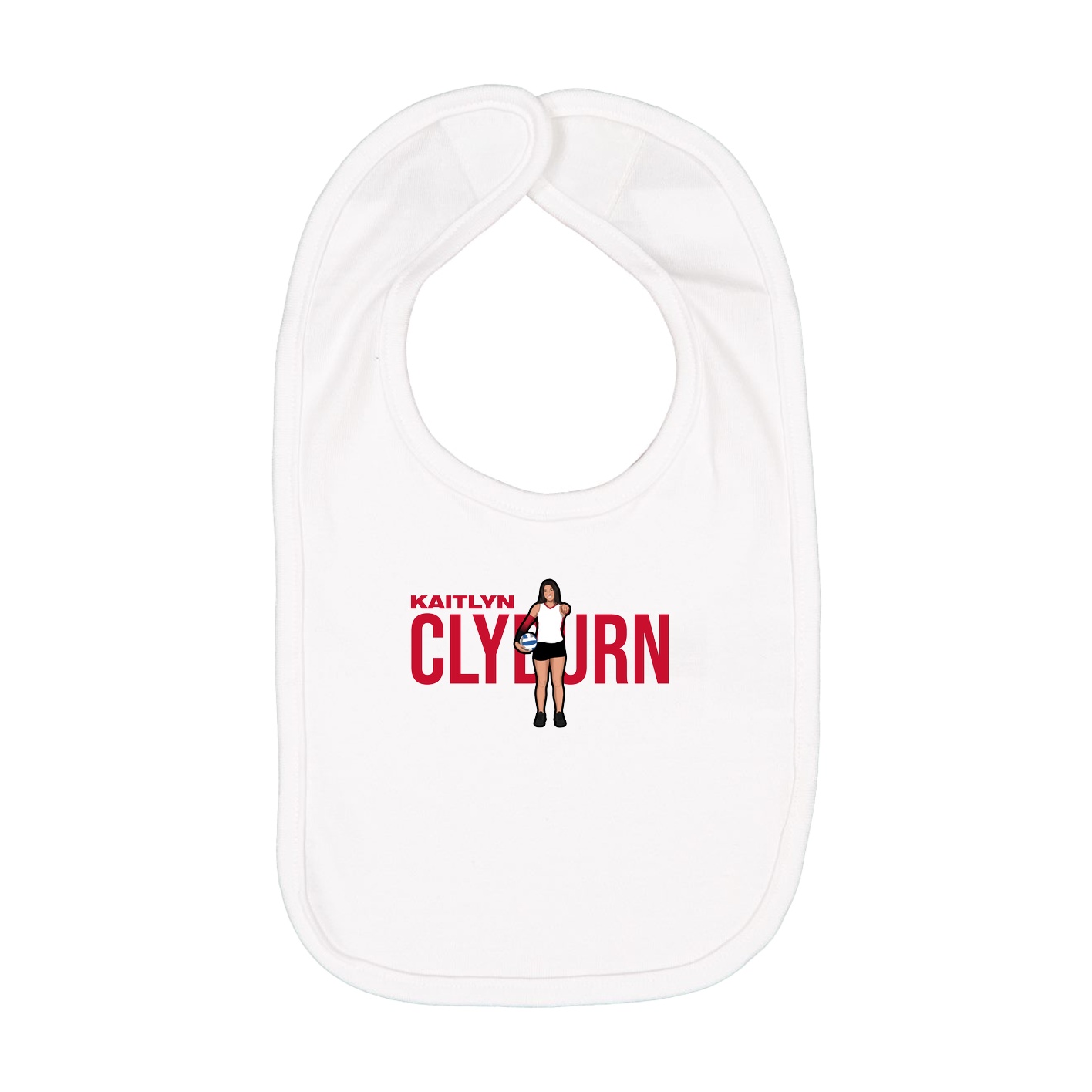 Infant Bib — Player Name in White