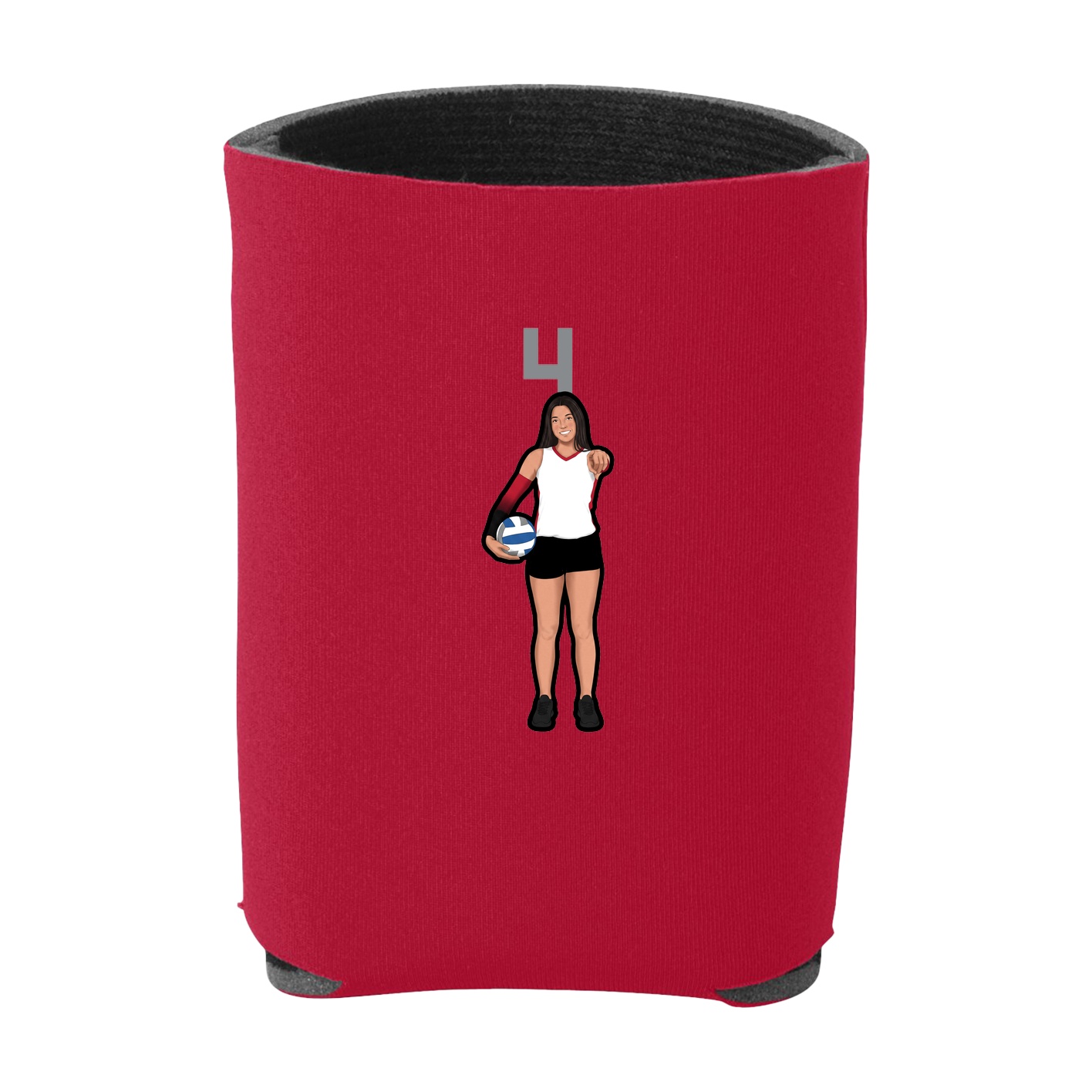 Can Holder — Number Top in Red