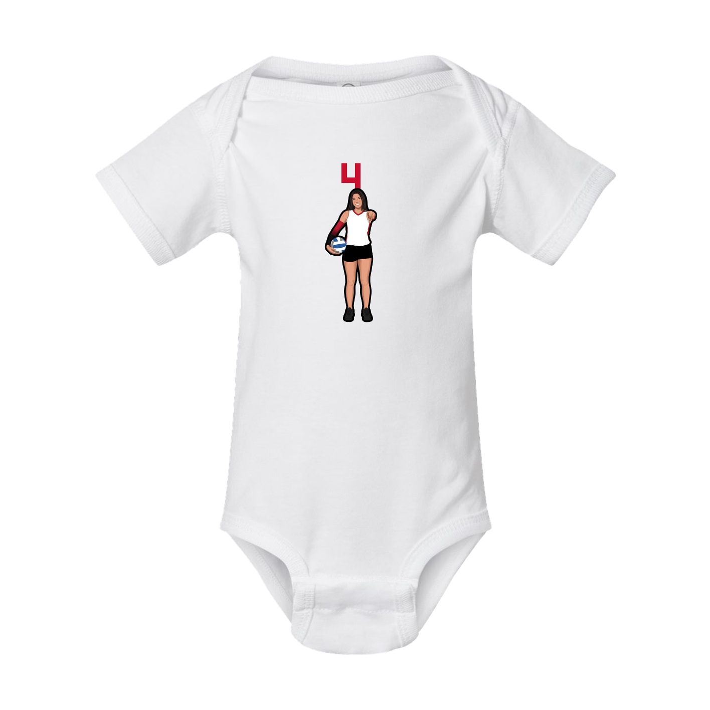 Baby Onesie — Number Top in White