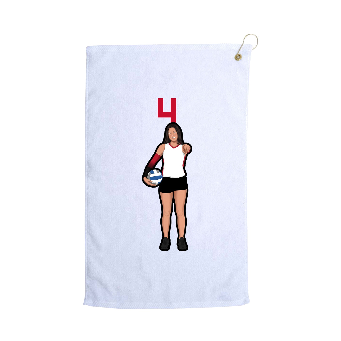 Golf Towel — Number Top in White