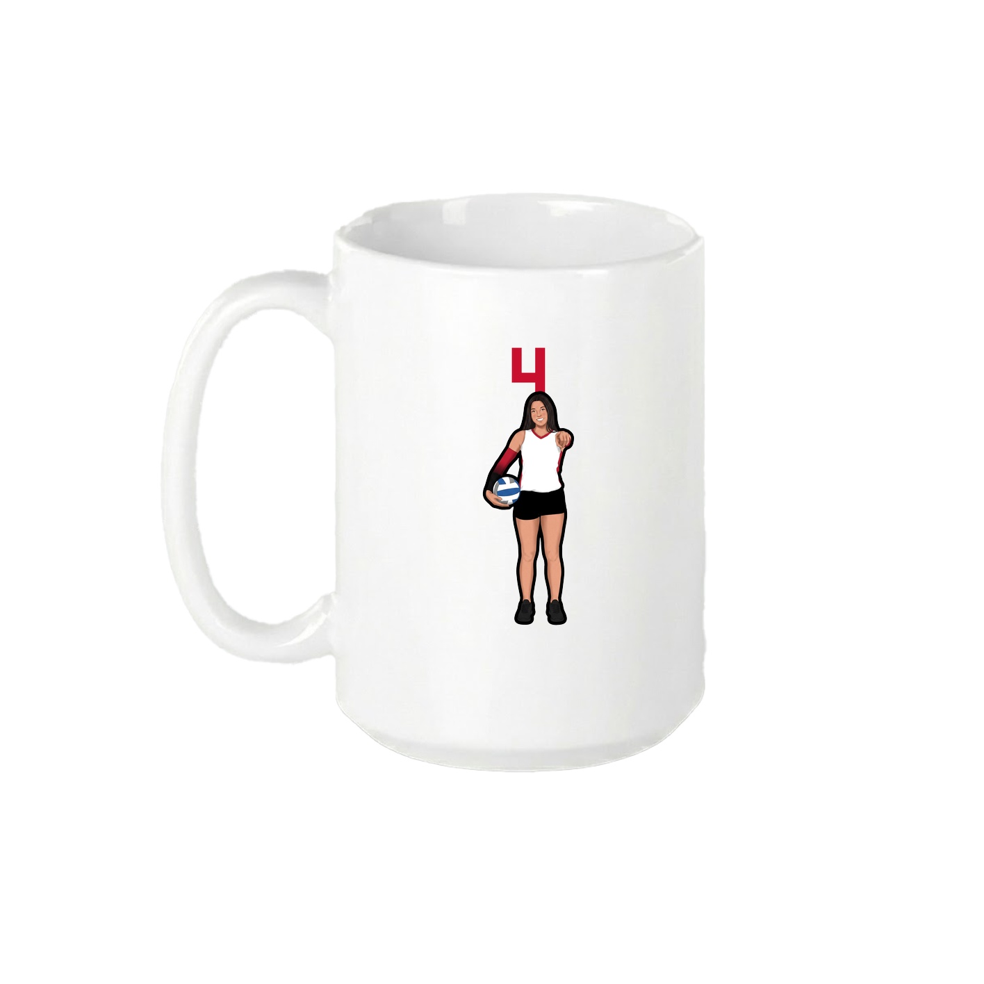 15oz Coffee Mug — Number Top in White