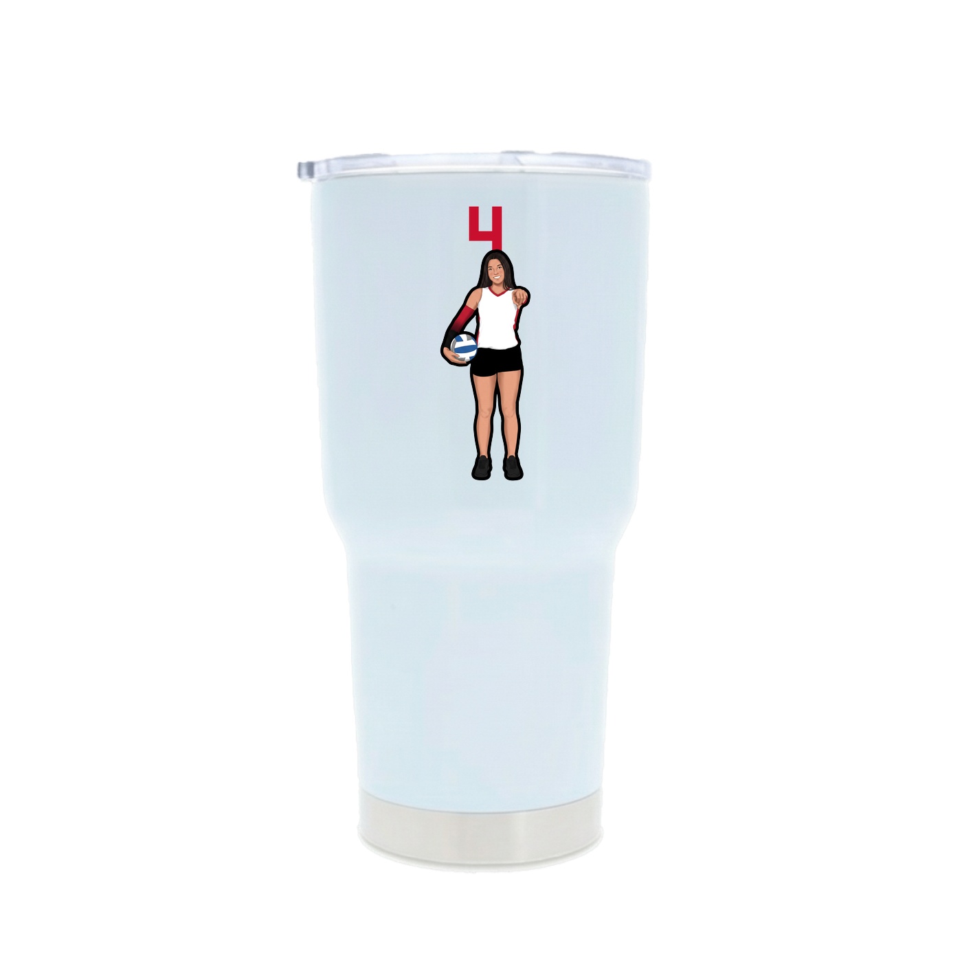 30oz Stainless Steel Tumbler — Number Top in White
