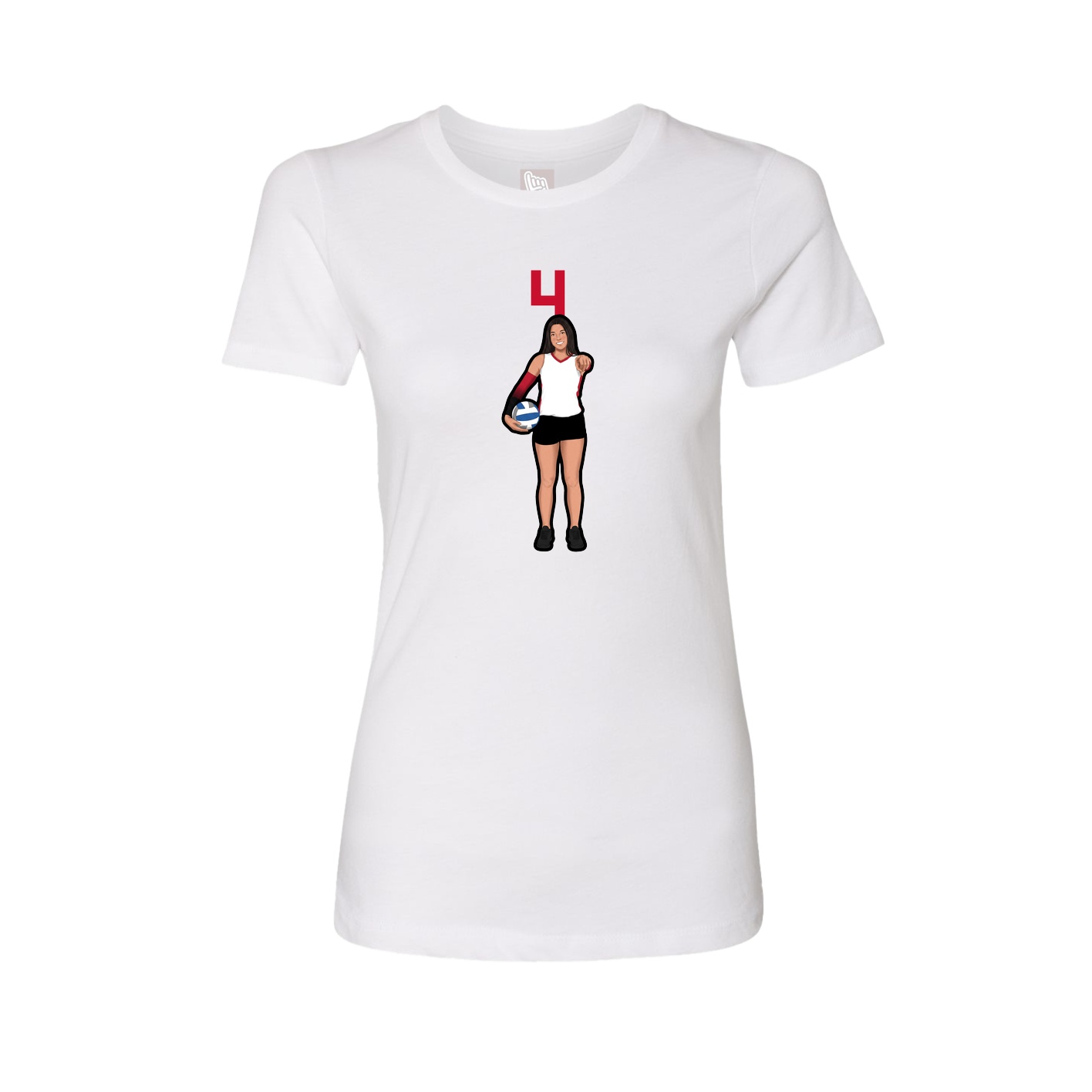 Womens Tee — Number Top in White