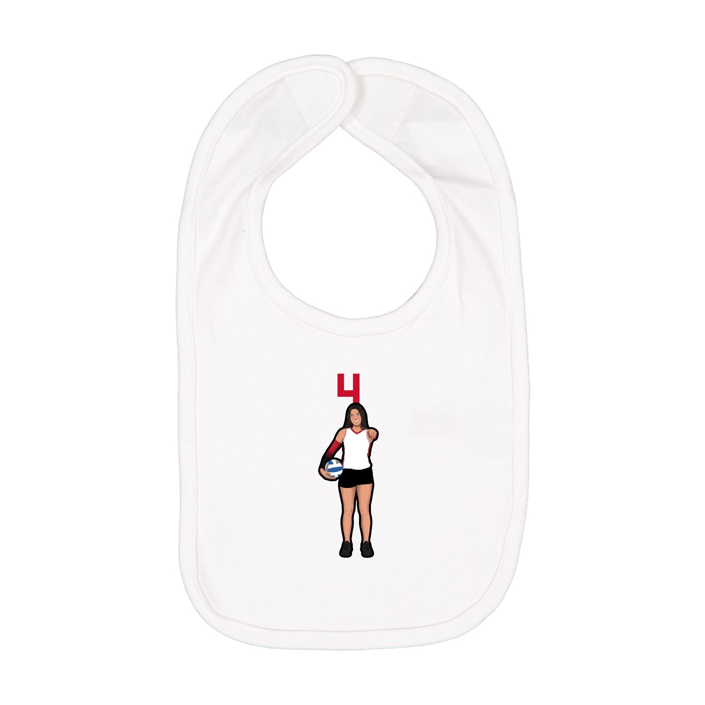 Infant Bib — Number Top in White