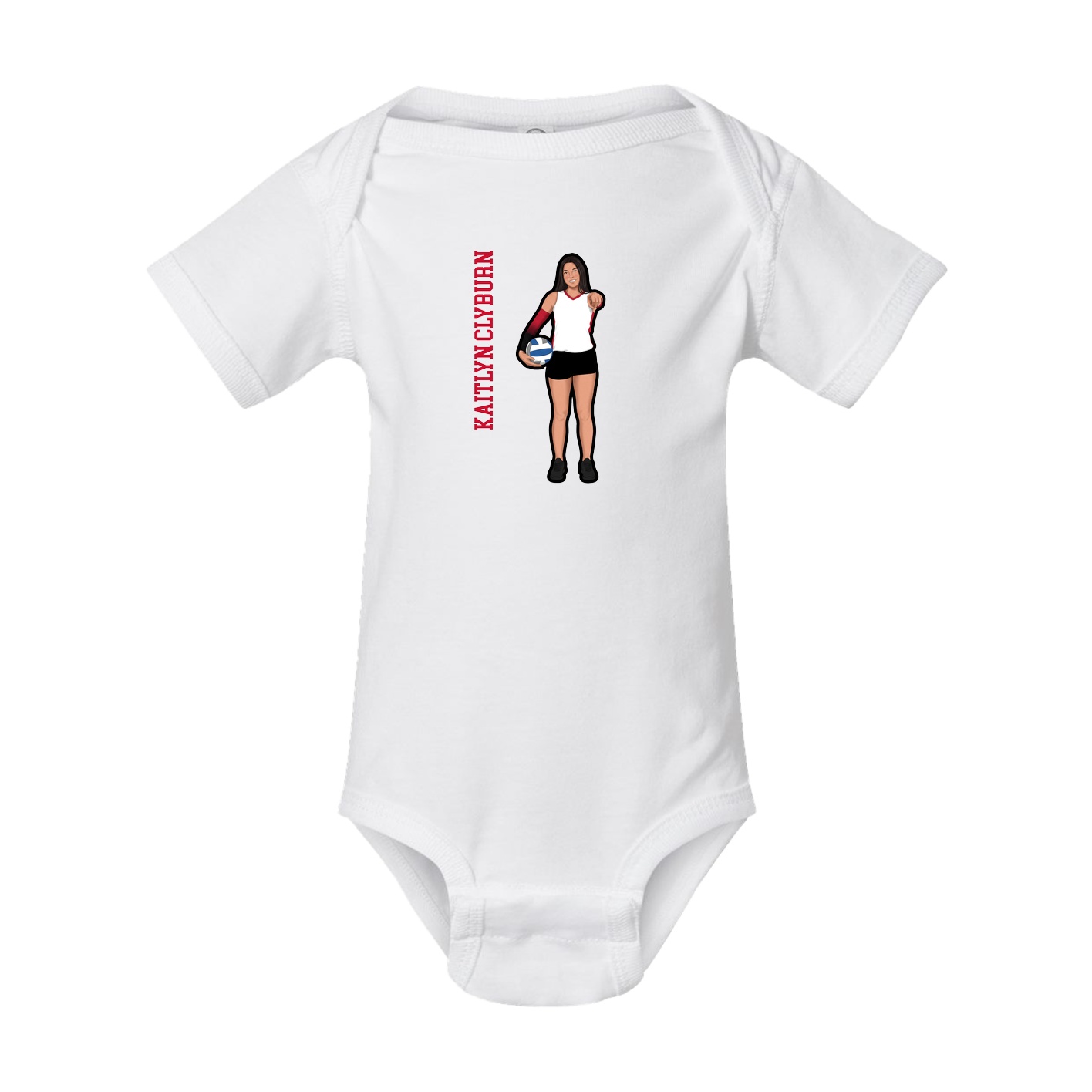 Baby Onesie — Name Vertical in White