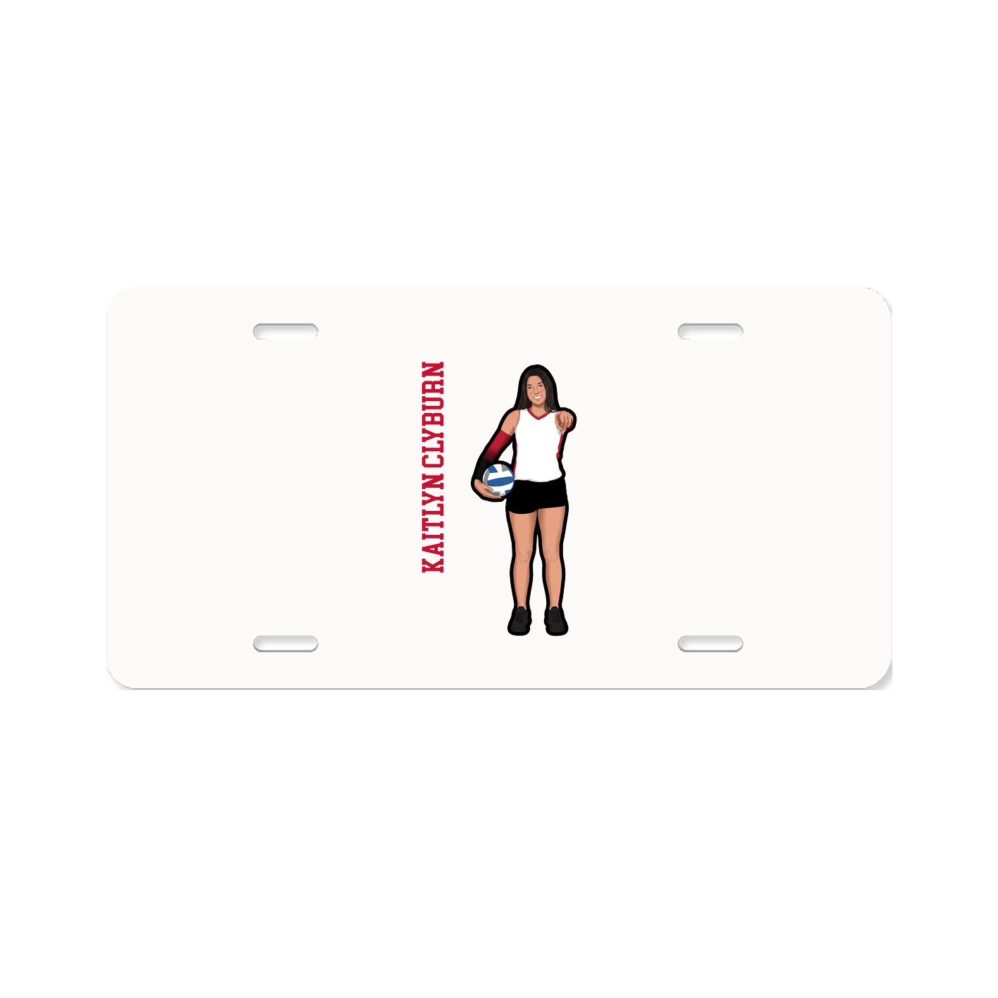 License Plate — Name Vertical in Classic
