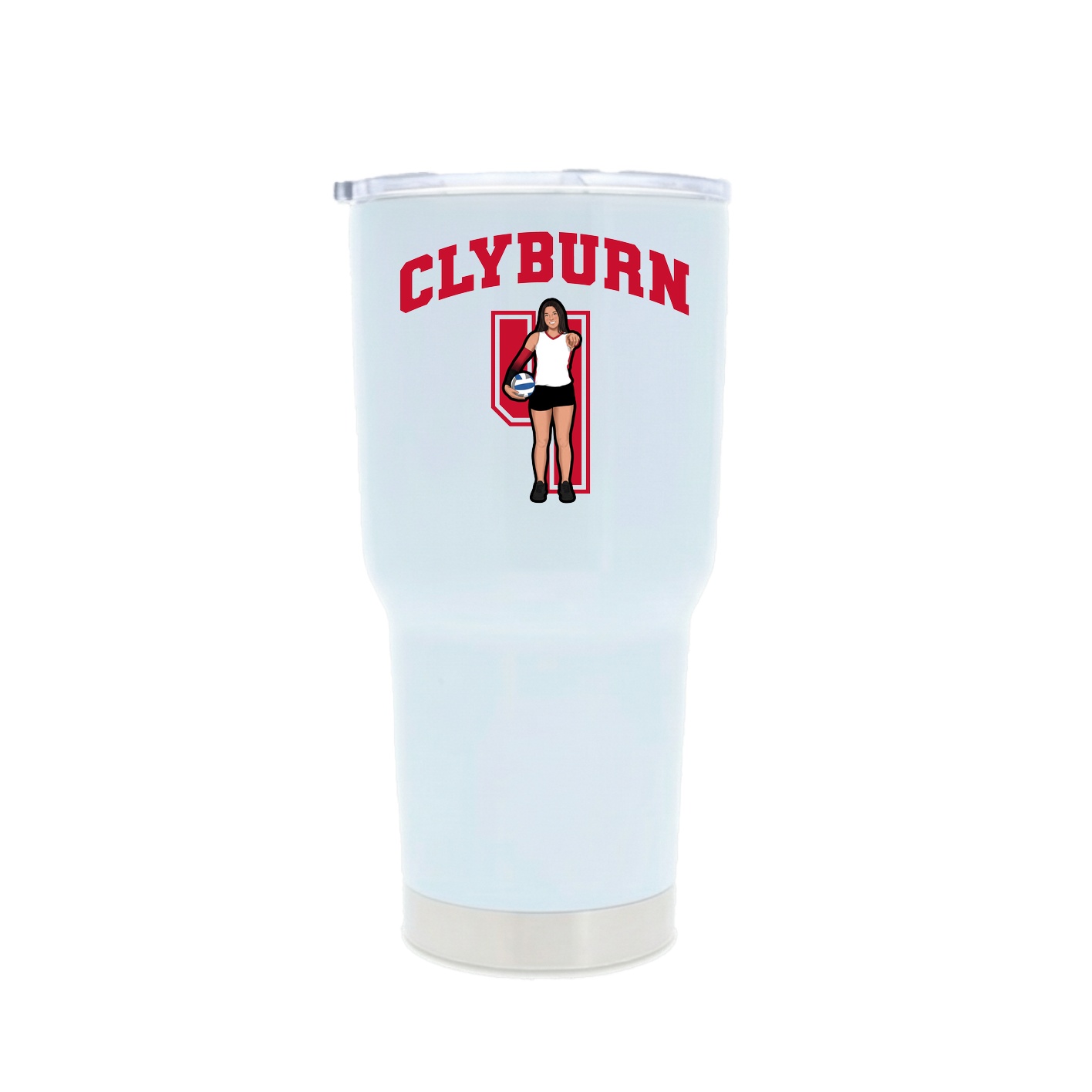 30oz Stainless Steel Tumbler — Number in White