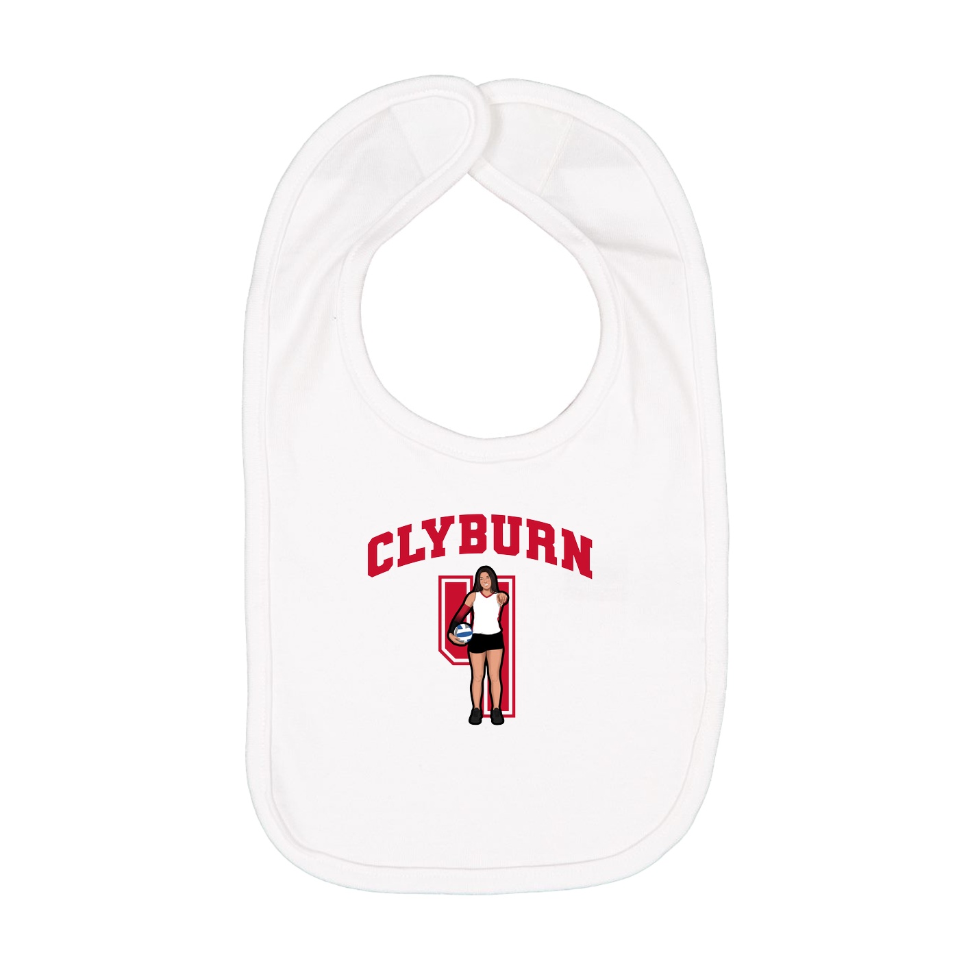 Infant Bib — Number in White