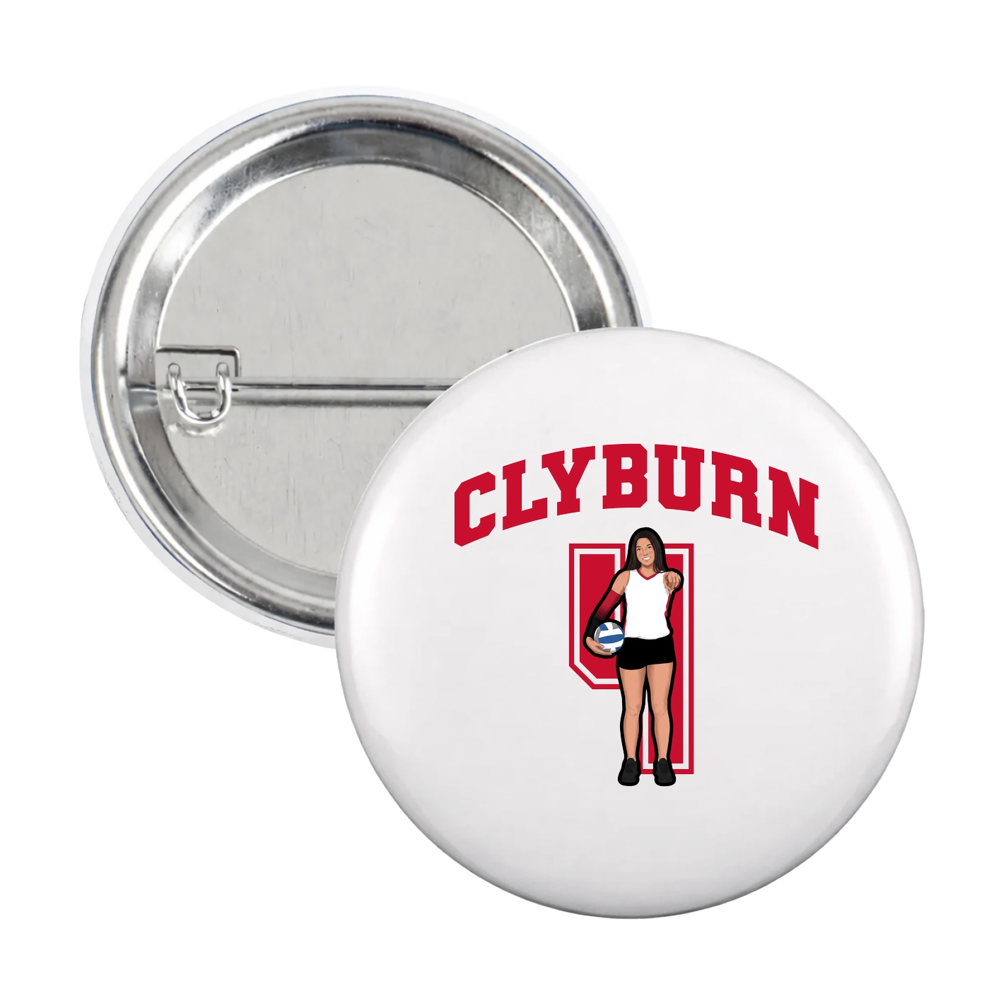 Game Day Button — Number in White