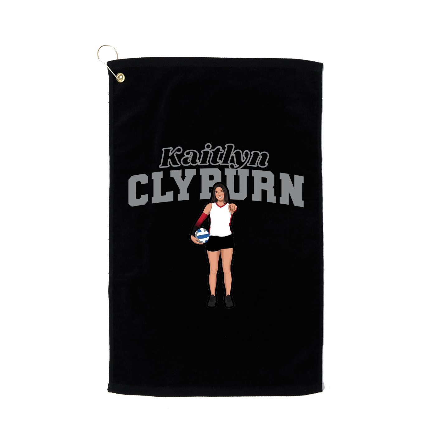 Golf Towel — Name Arch in Black