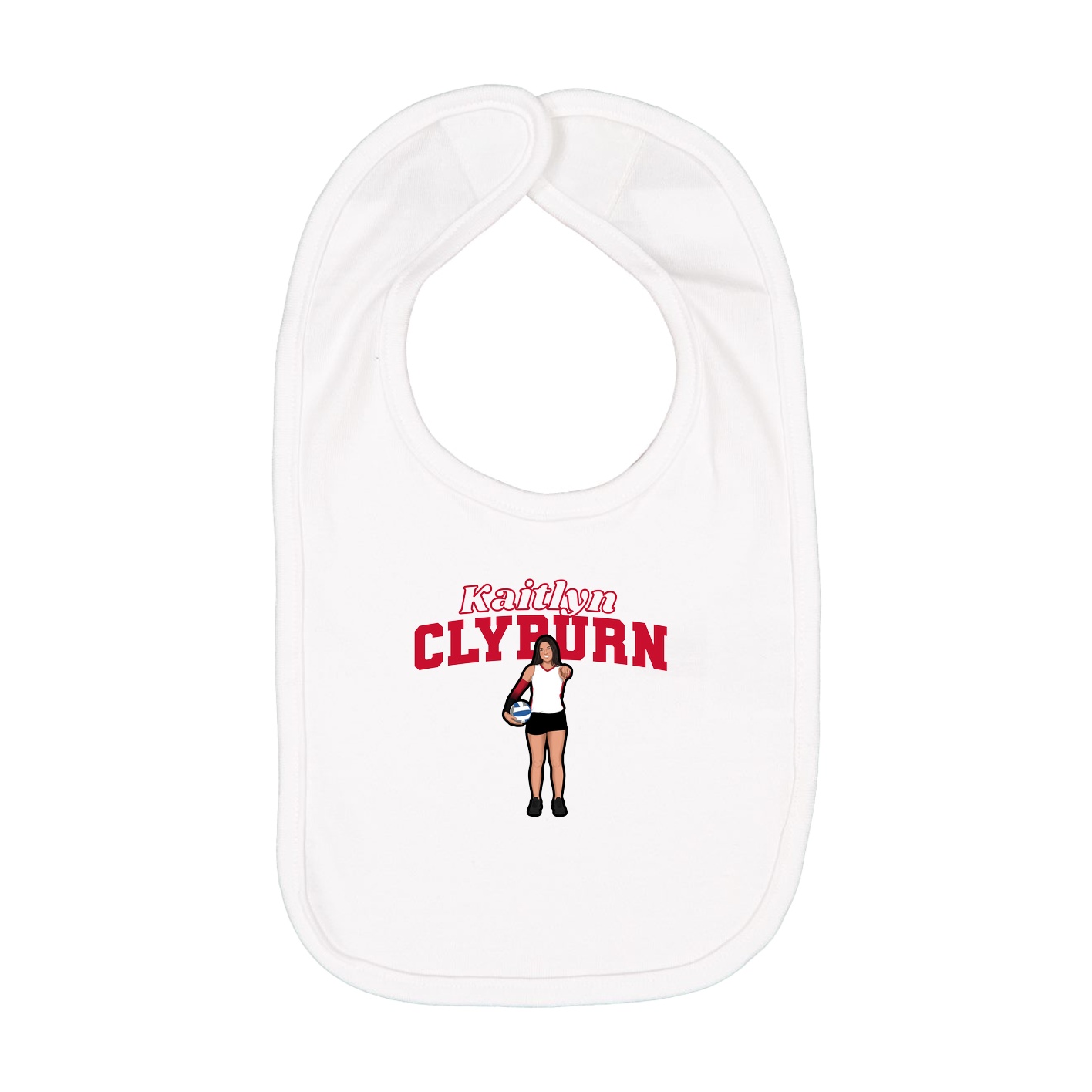 Infant Bib — Name Arch in White