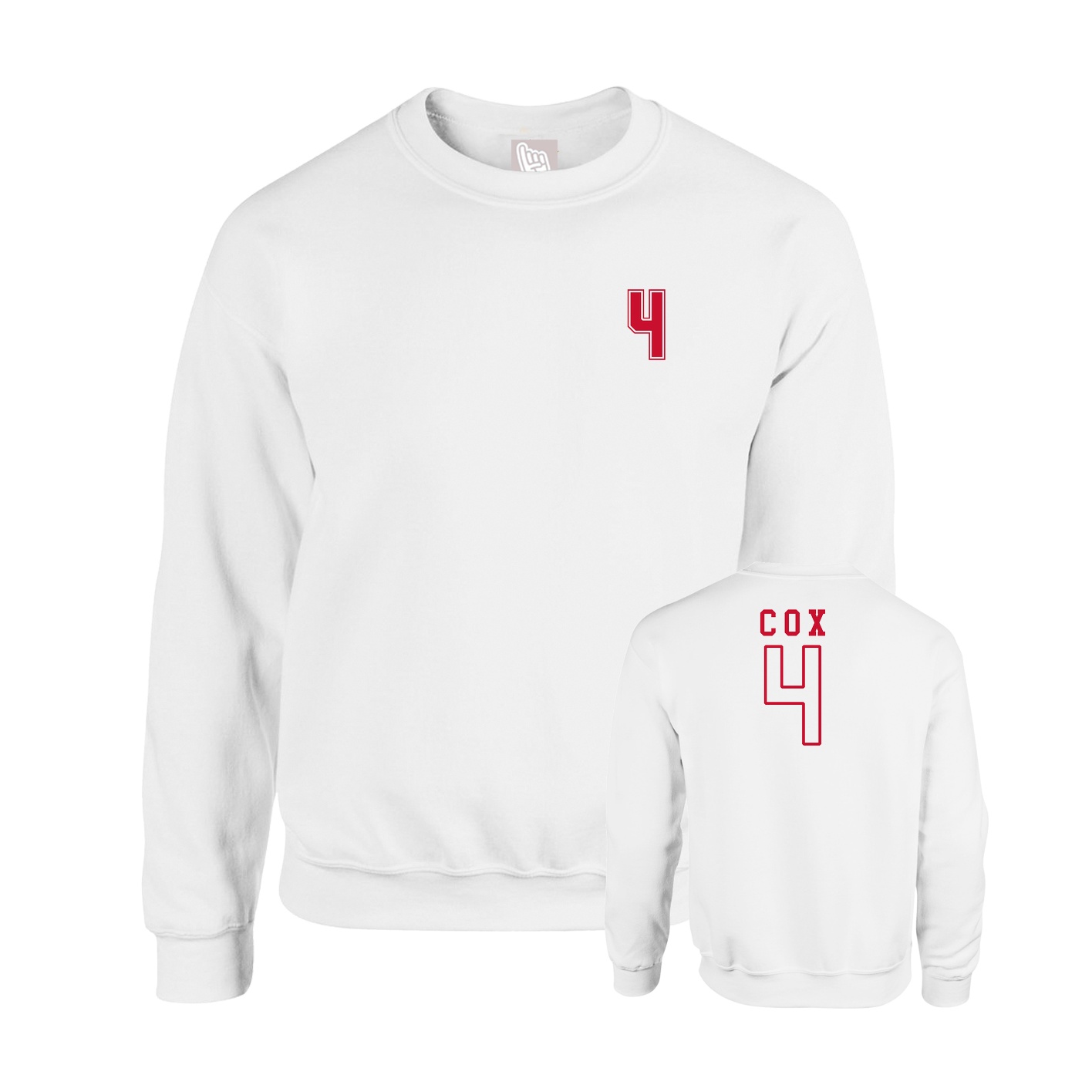 Fleece Crew — Chest Back in White